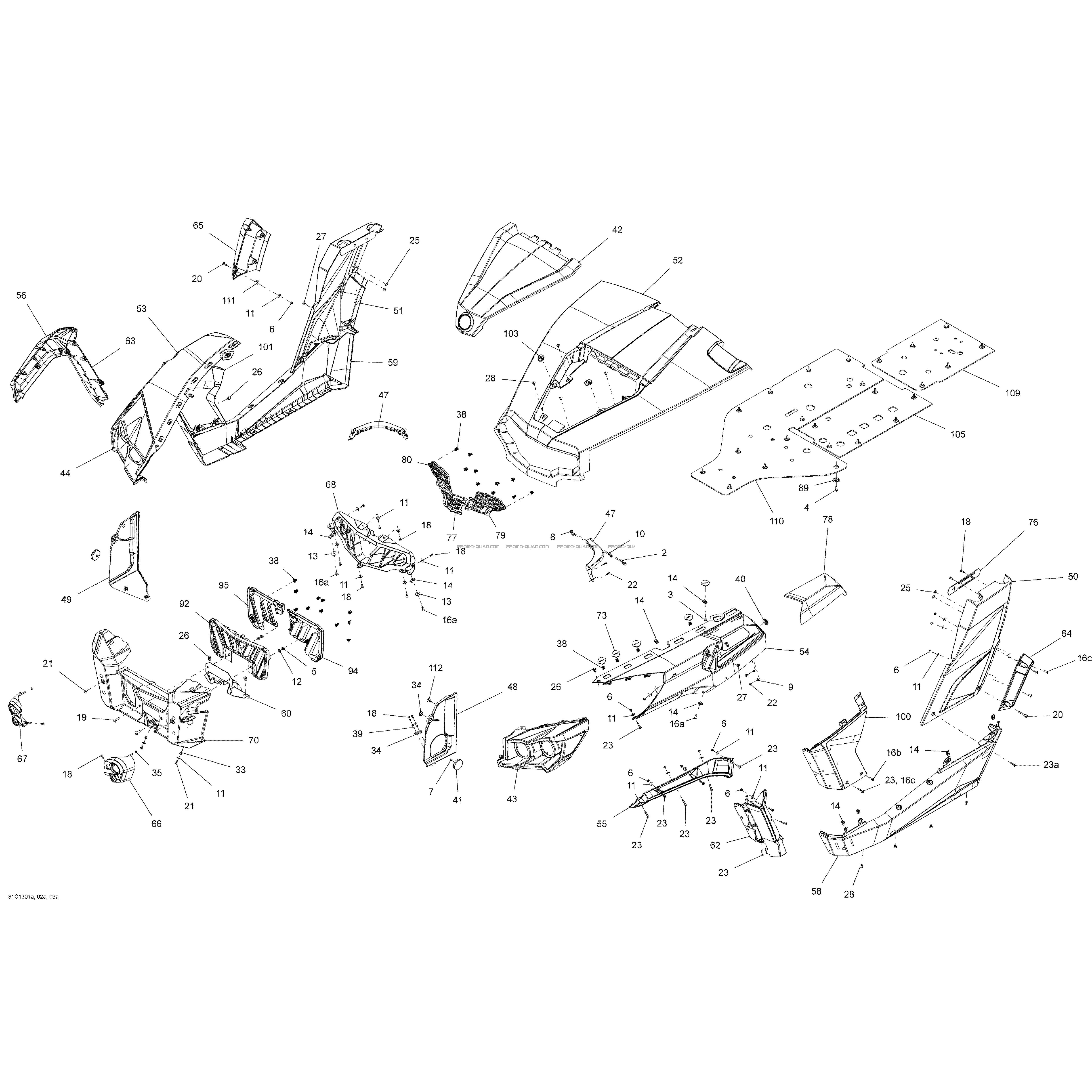 Carrosserie Et Accessoires  Can-am  2013 Toutes les cylindrées  Original parts OEMCarrosserie Et Accessoires  Can-am  2013 Toutes les cylindrées  Original parts OEM
