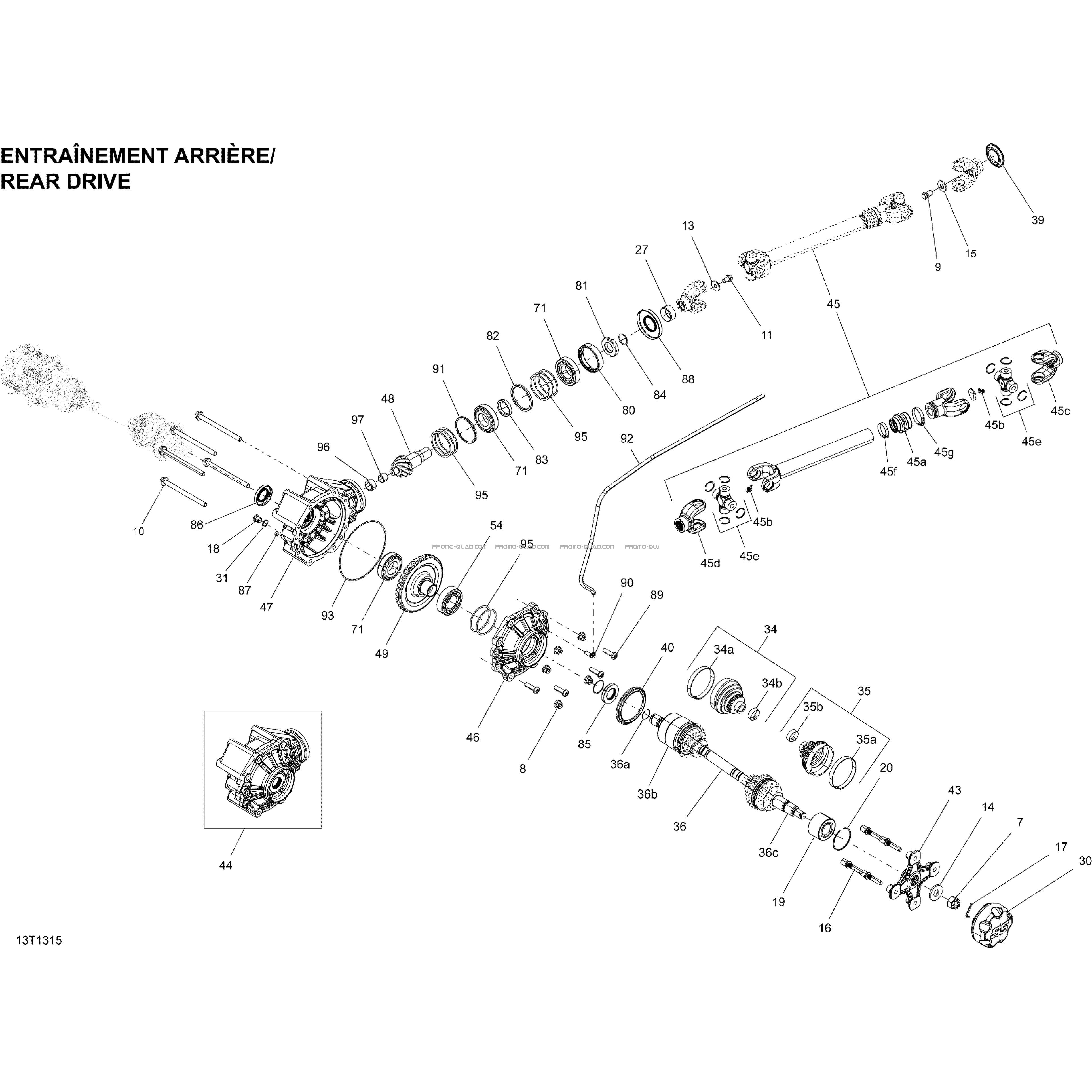 Système Entraînement Arrière  Can-am  2013 Toutes les cylindrées  Original parts OEMSystème Entraînement Arrière  Can-am  2013 Toutes les cylindrées  Original parts OEM