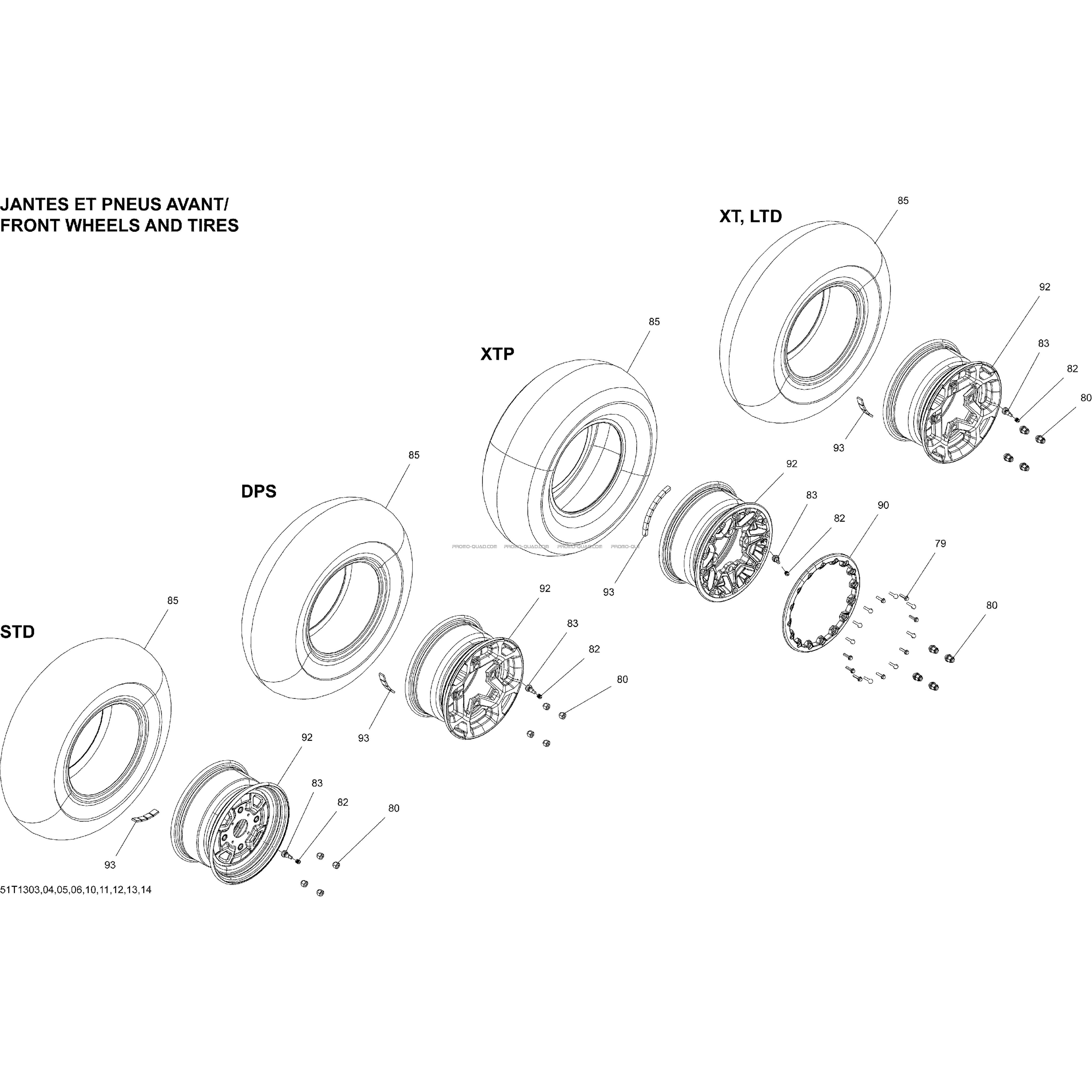 Roues Et Pneus Front  Can-am  2013 Toutes les cylindrées  Original parts OEMRoues Et Pneus Front  Can-am  2013 Toutes les cylindrées  Original parts OEM