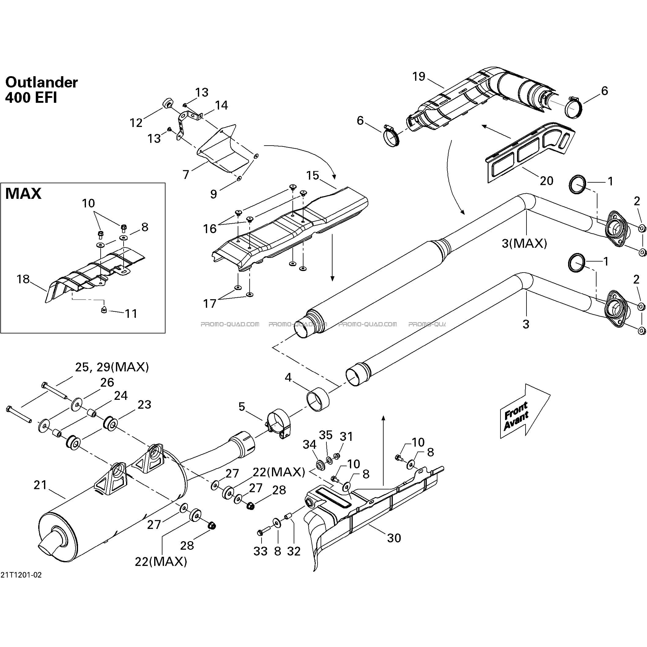 Système Échappement  Can-am  2013 Toutes les cylindrées  Original parts OEMSystème Échappement  Can-am  2013 Toutes les cylindrées  Original parts OEM