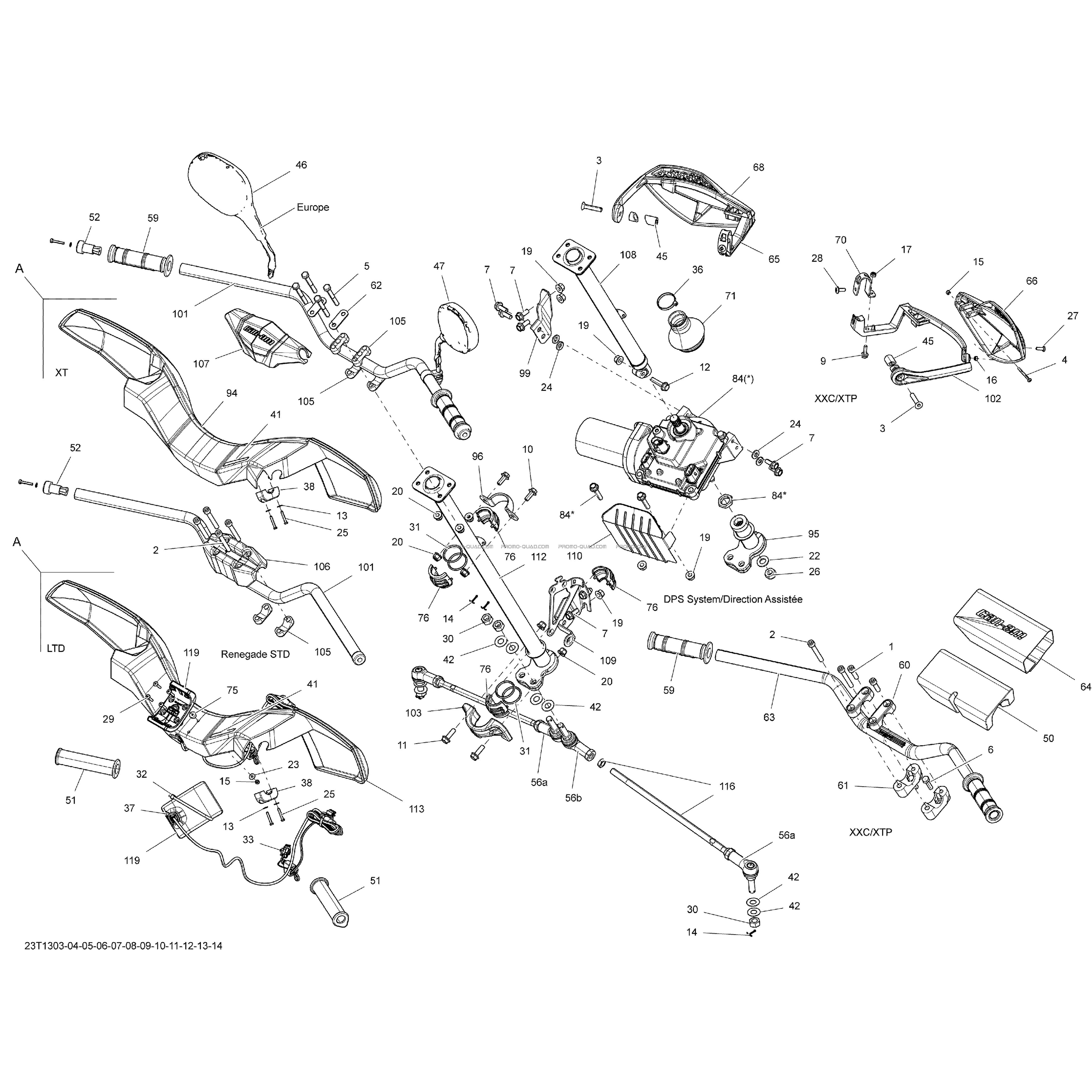 Direction  Can-am  2013 Toutes les cylindrées  pièces OEMDirection  Can-am  2013 Toutes les cylindrées  pièces OEM