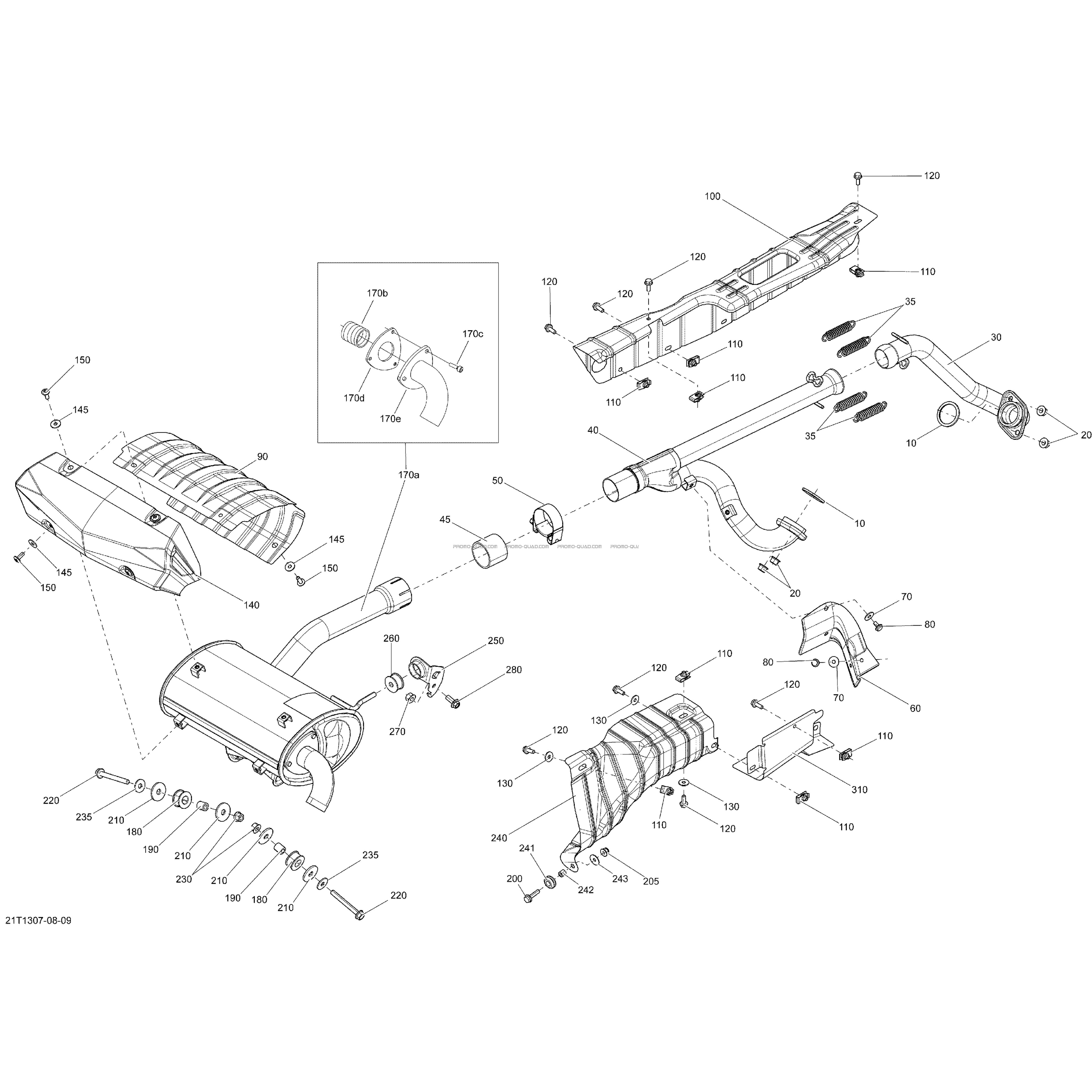 Système Échappement  Can-am  2013 Toutes les cylindrées  Original parts OEMSystème Échappement  Can-am  2013 Toutes les cylindrées  Original parts OEM