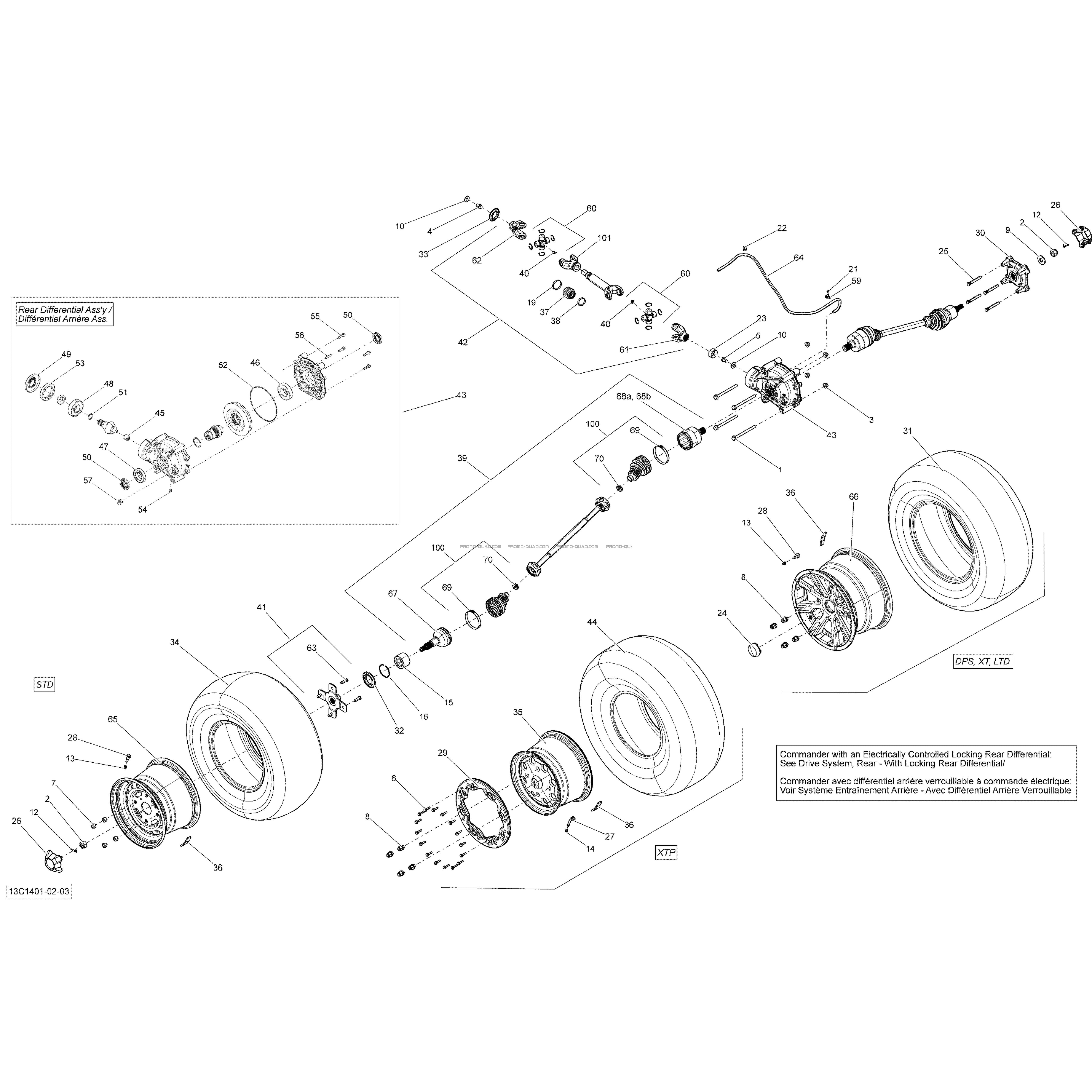 Système Entraînement Arrière  Can-am  2014 Toutes les cylindrées  Original parts OEMSystème Entraînement Arrière  Can-am  2014 Toutes les cylindrées  Original parts OEM