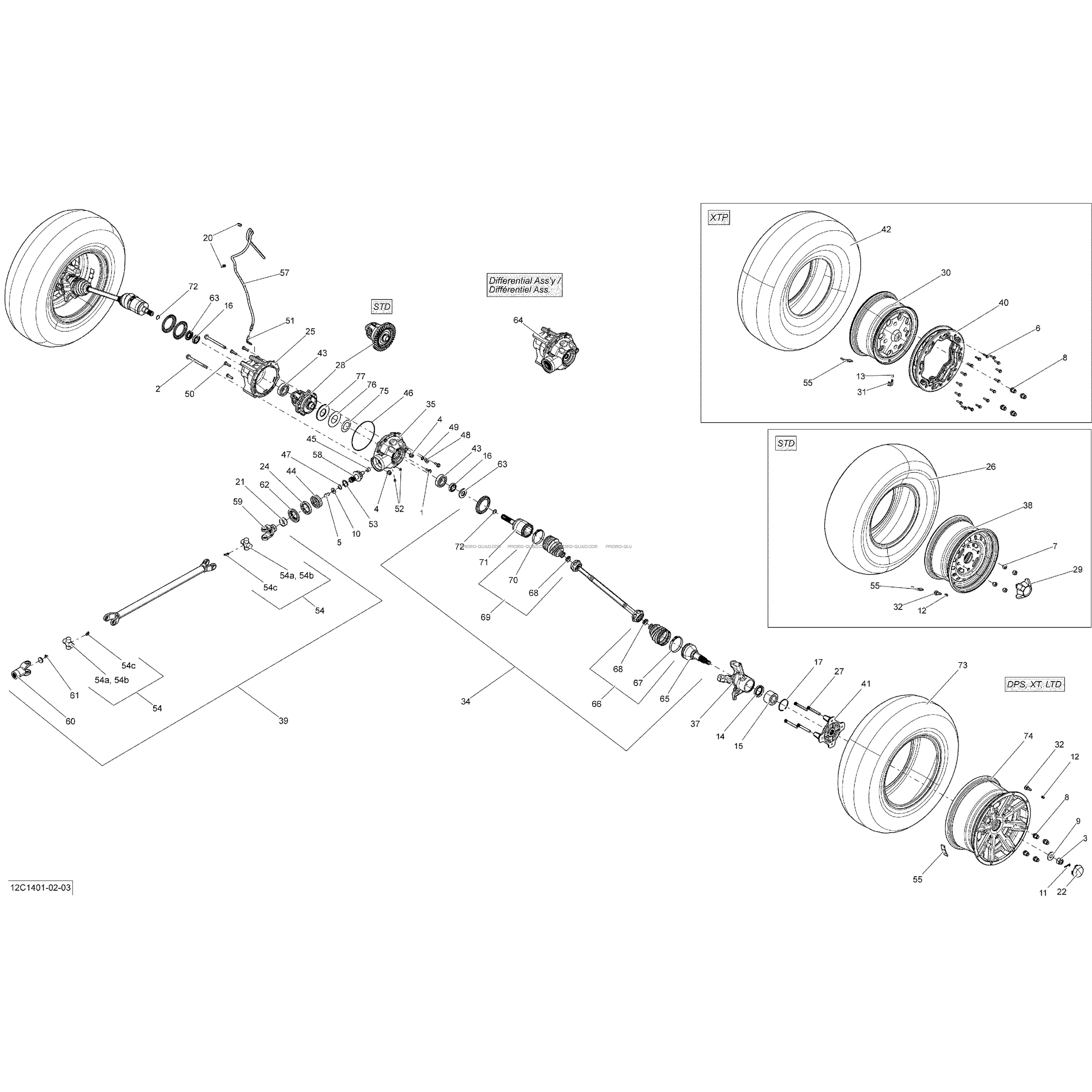 Système Entraînement Avant  Can-am  2014 Toutes les cylindrées  Original parts OEMSystème Entraînement Avant  Can-am  2014 Toutes les cylindrées  Original parts OEM