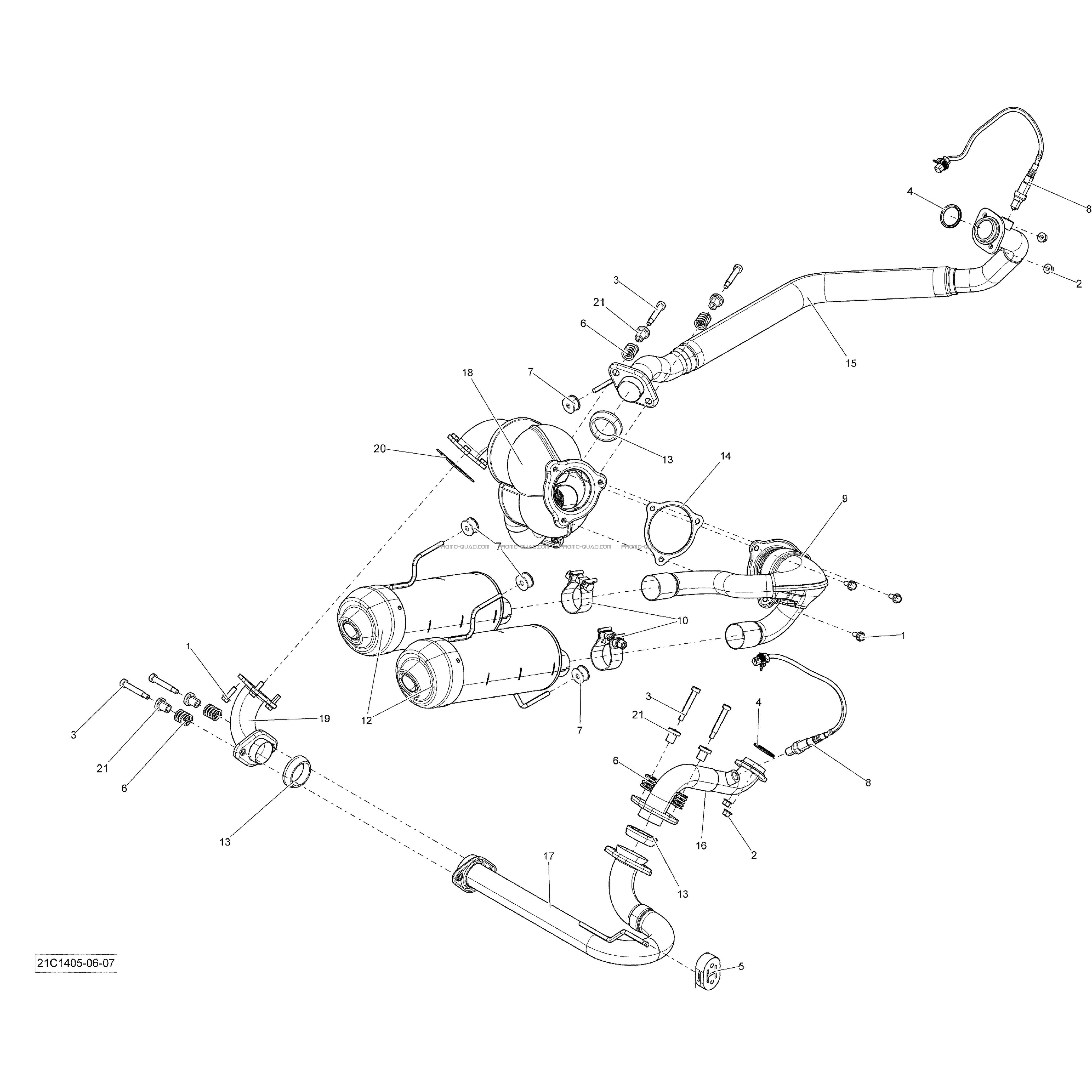 Système Échappement  Can-am  2014 Toutes les cylindrées  Original parts OEMSystème Échappement  Can-am  2014 Toutes les cylindrées  Original parts OEM
