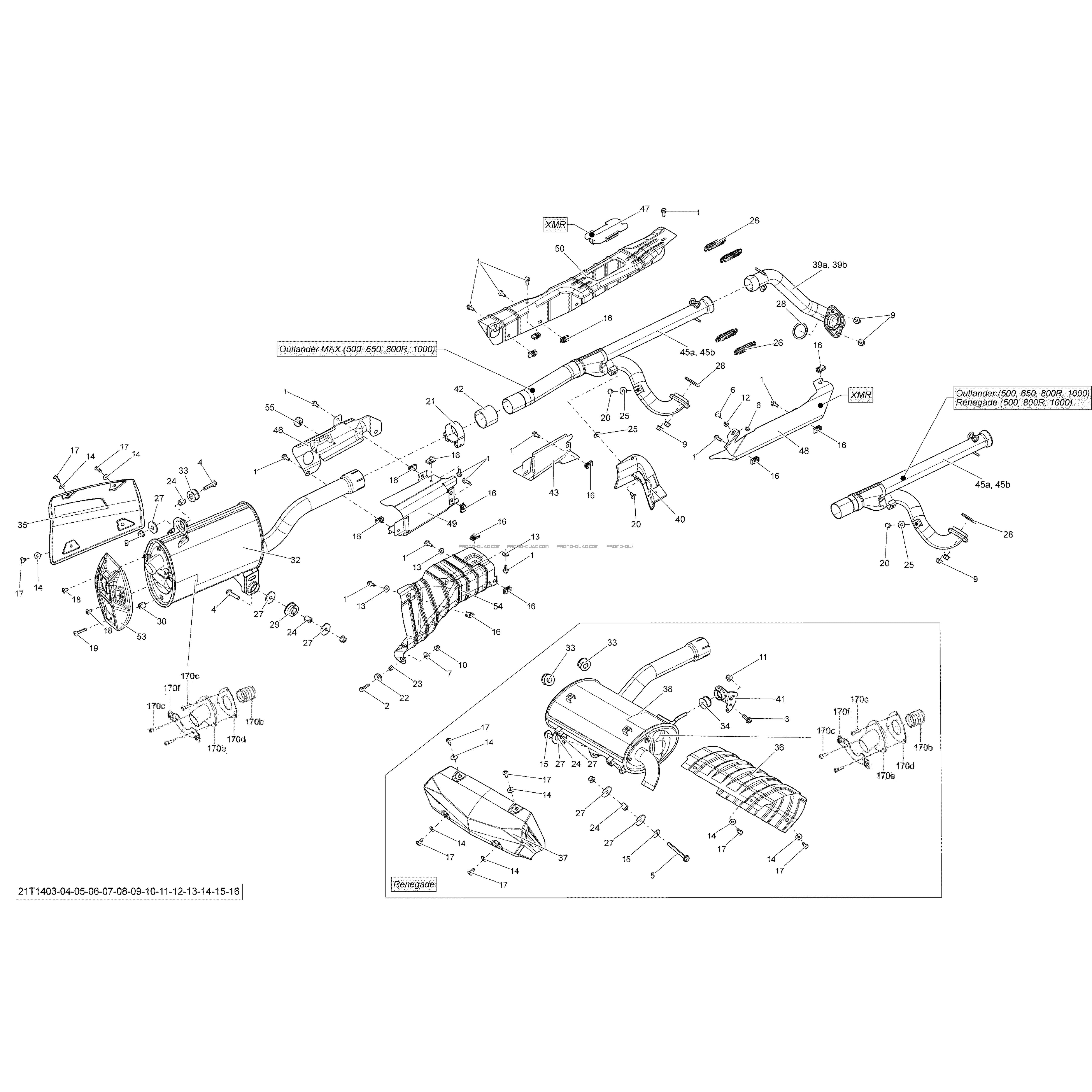 Système Échappement  Can-am  2014 Toutes les cylindrées  pièces OEMSystème Échappement  Can-am  2014 Toutes les cylindrées  pièces OEM