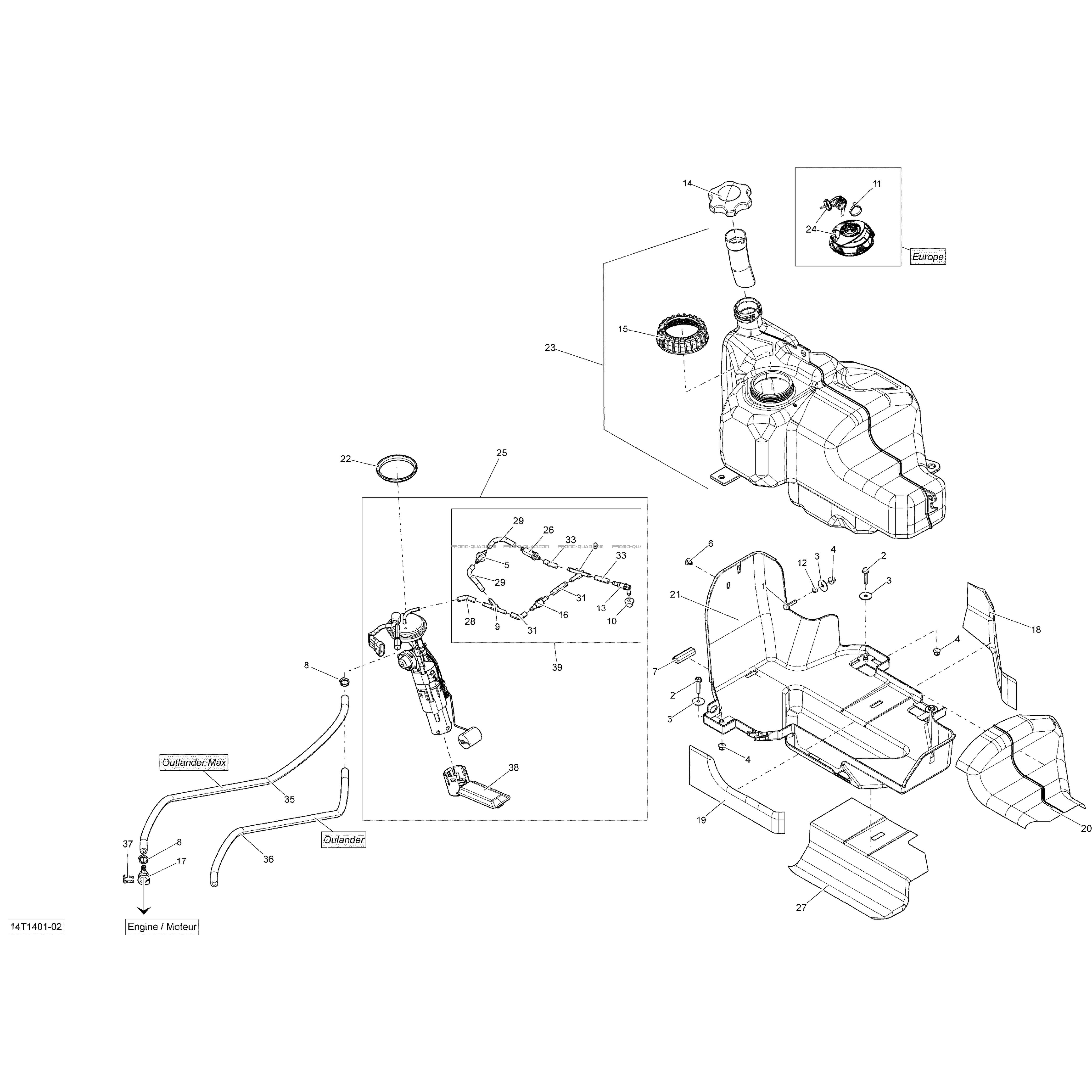 Système Alimentation  Can-am  2014 Toutes les cylindrées  pièces OEMSystème Alimentation  Can-am  2014 Toutes les cylindrées  pièces OEM