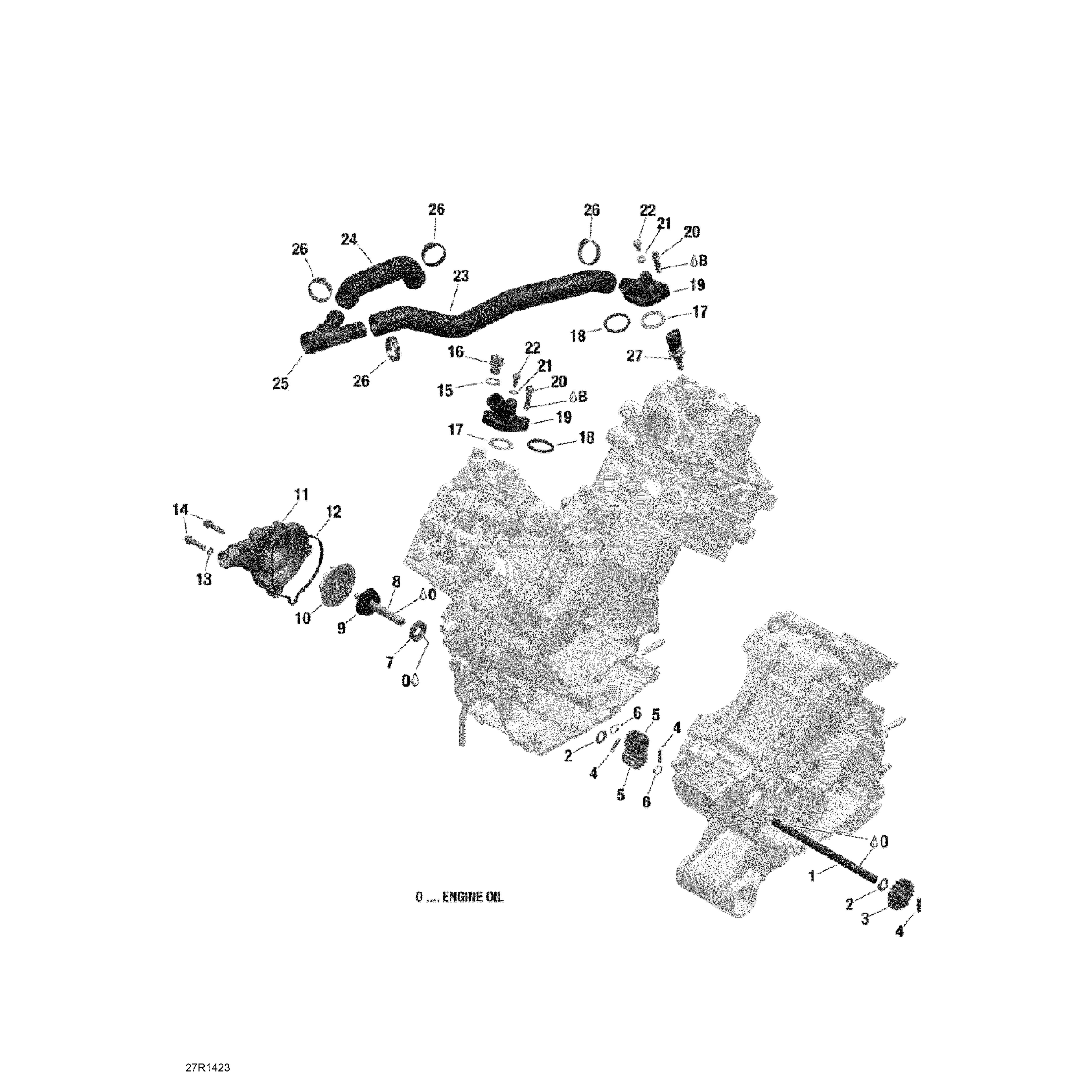 Refroidissement Moteur _27R1423  Can-am  2014 Toutes les cylindrées  Original parts OEMRefroidissement Moteur _27R1423  Can-am  2014 Toutes les cylindrées  Original parts OEM