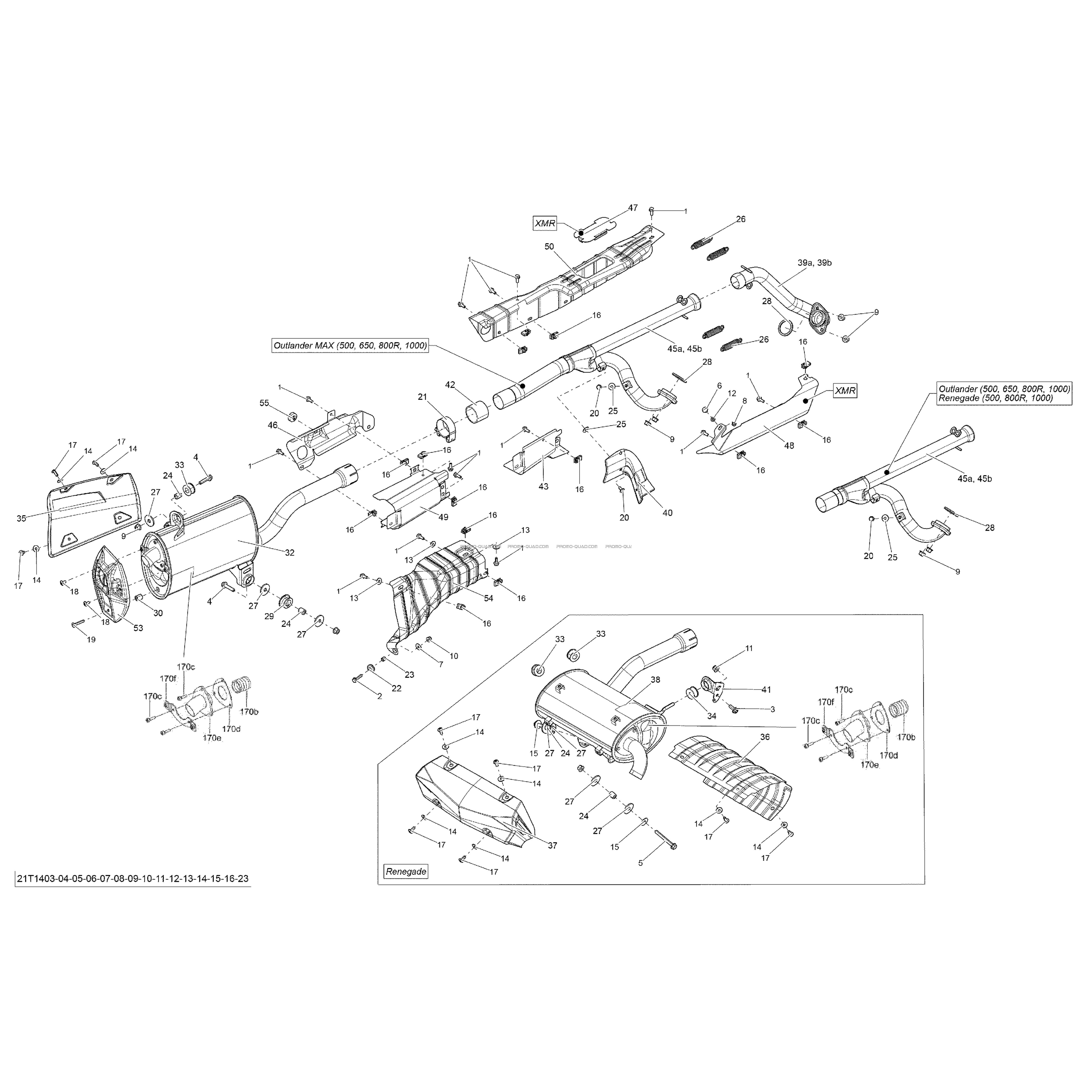 Système Échappement _21T1423  Can-am  2014 Toutes les cylindrées  pièces OEMSystème Échappement _21T1423  Can-am  2014 Toutes les cylindrées  pièces OEM