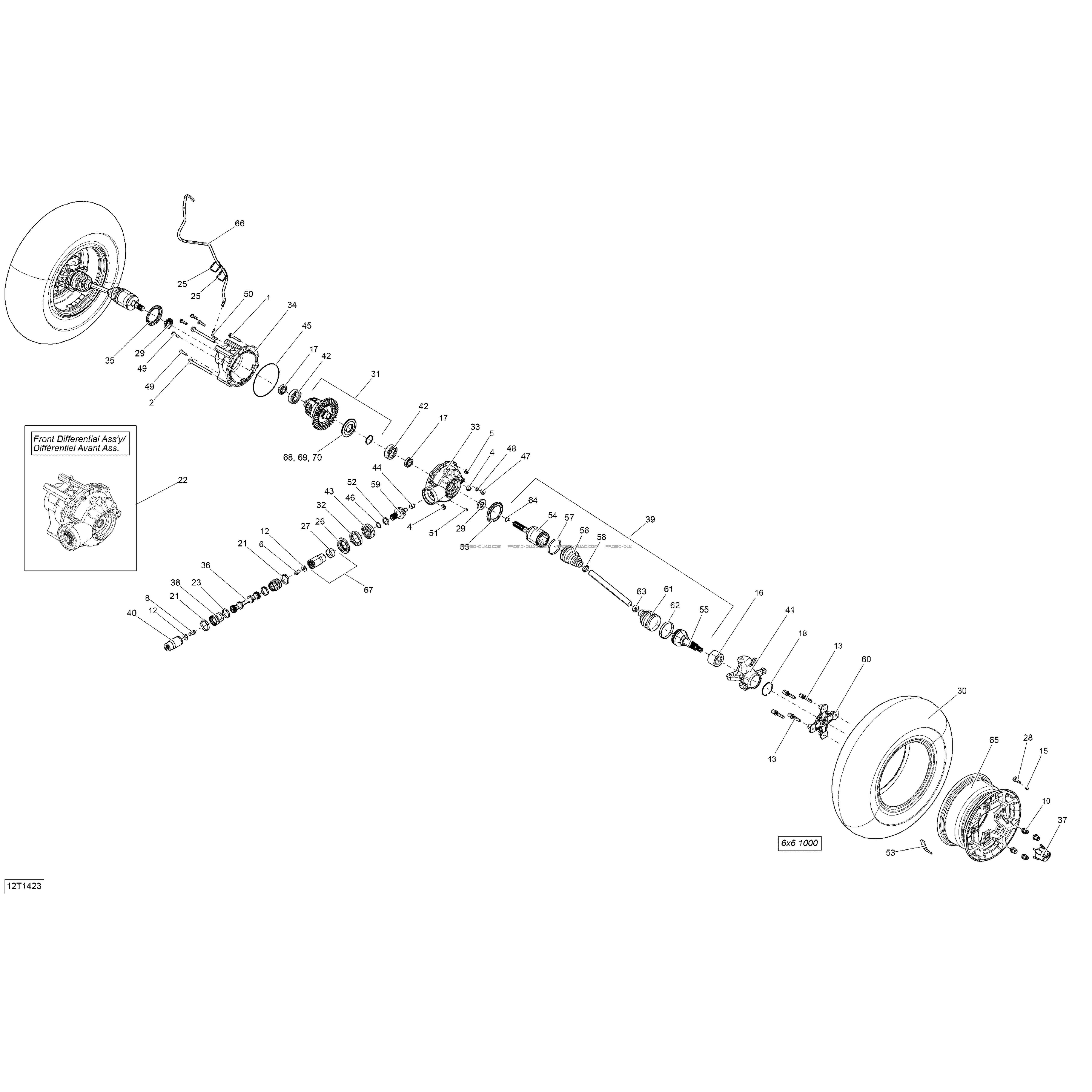Système Entraînement Avant _12T1423  Can-am  2014 Toutes les cylindrées  Original parts OEMSystème Entraînement Avant _12T1423  Can-am  2014 Toutes les cylindrées  Original parts OEM