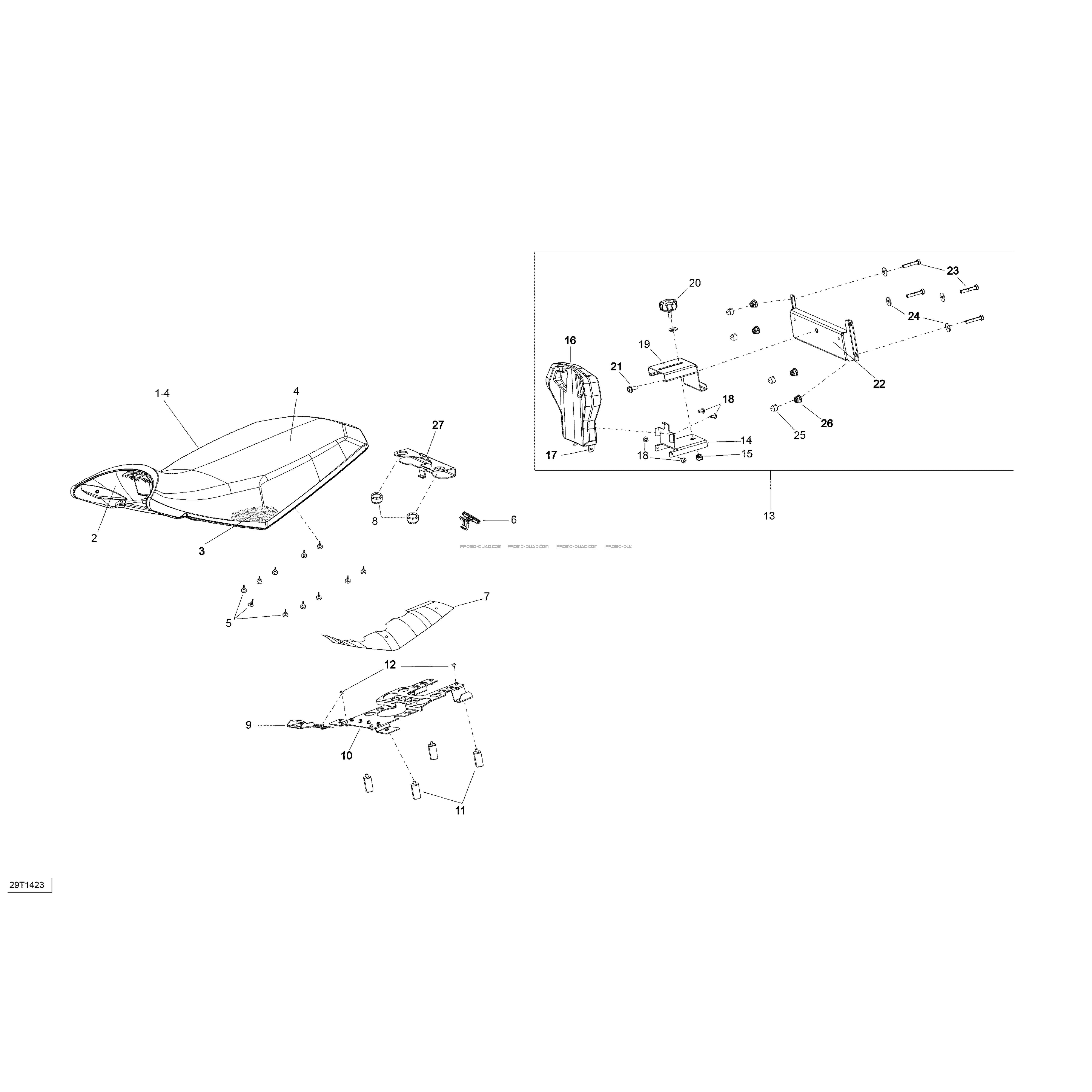 Siège _29T1423  Can-am  2014 Toutes les cylindrées  Original parts OEMSiège _29T1423  Can-am  2014 Toutes les cylindrées  Original parts OEM