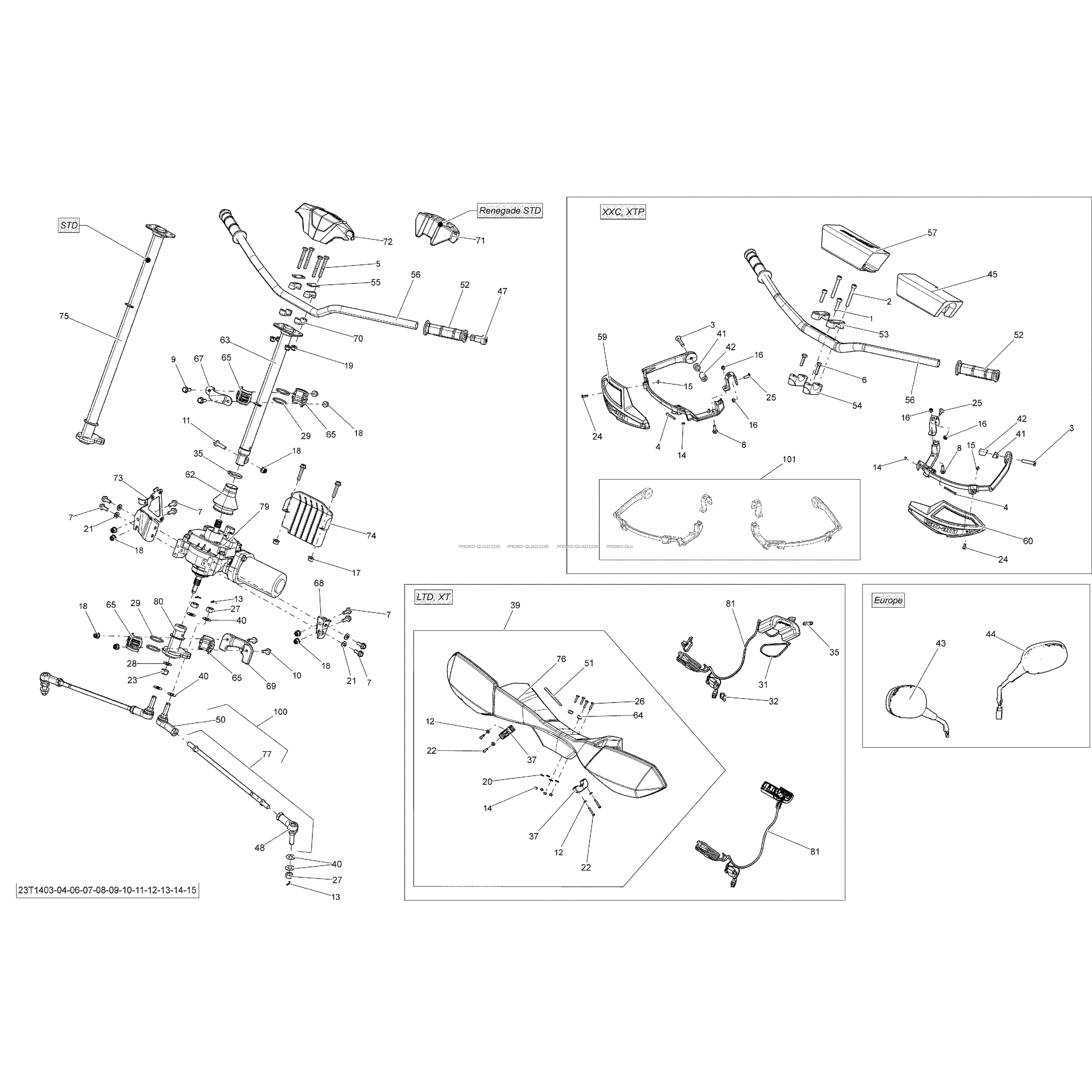 Direction  Can-am  2014 Toutes les cylindrées  pièces OEMDirection  Can-am  2014 Toutes les cylindrées  pièces OEM