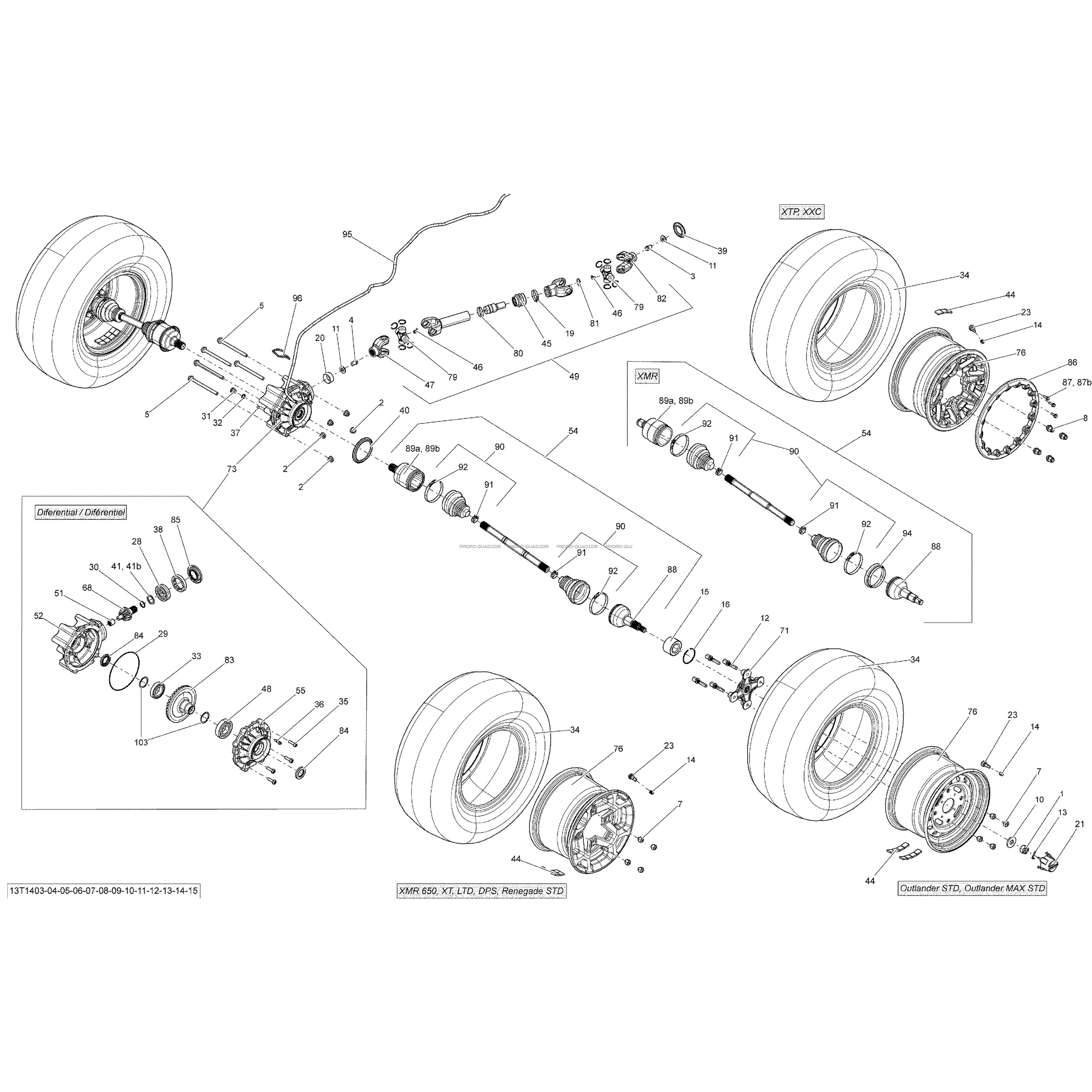 Système Entraînement Arrière  Can-am  2014 Toutes les cylindrées  Original parts OEMSystème Entraînement Arrière  Can-am  2014 Toutes les cylindrées  Original parts OEM
