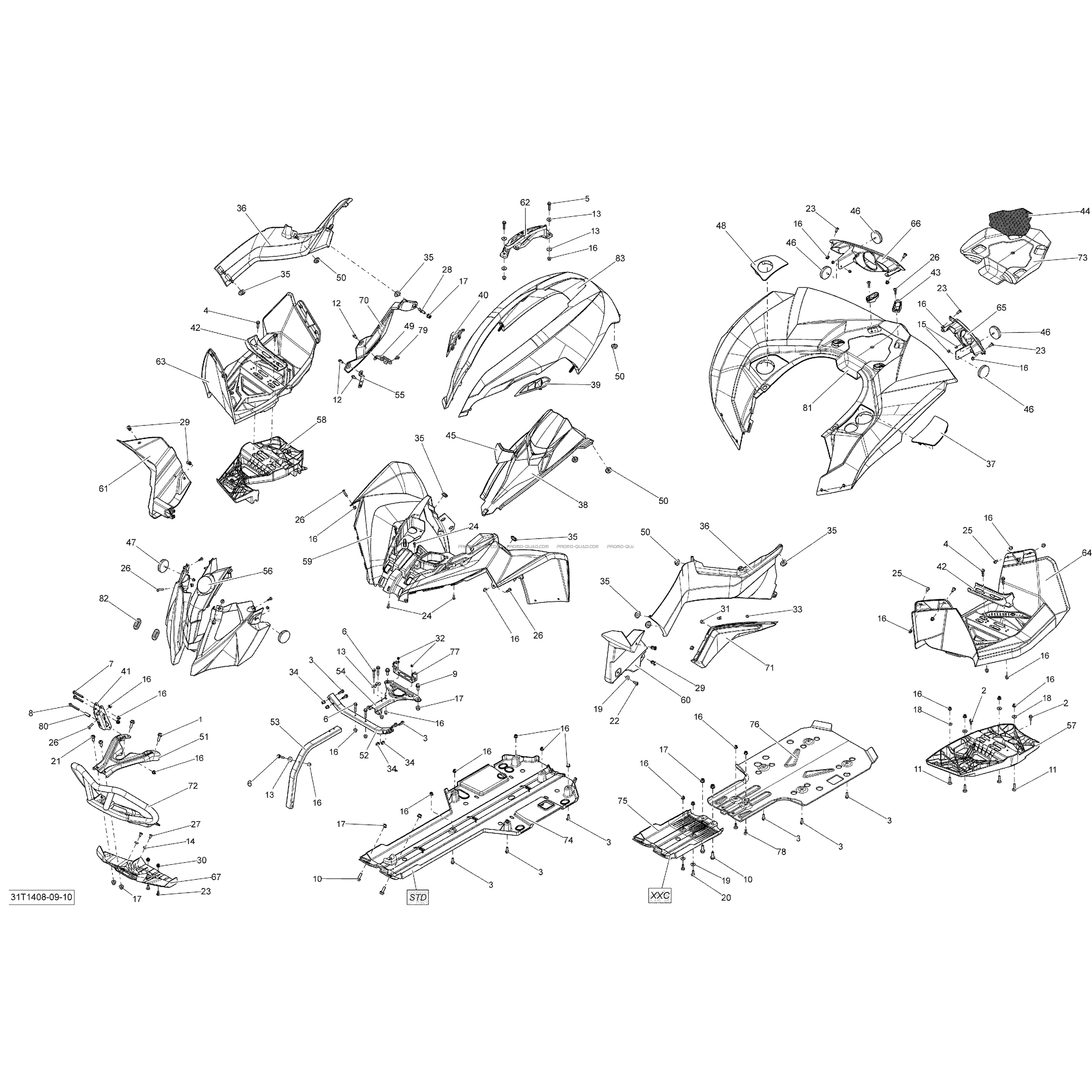 Carrosserie Et Accessoires  Can-am  2014 Toutes les cylindrées  Original parts OEMCarrosserie Et Accessoires  Can-am  2014 Toutes les cylindrées  Original parts OEM