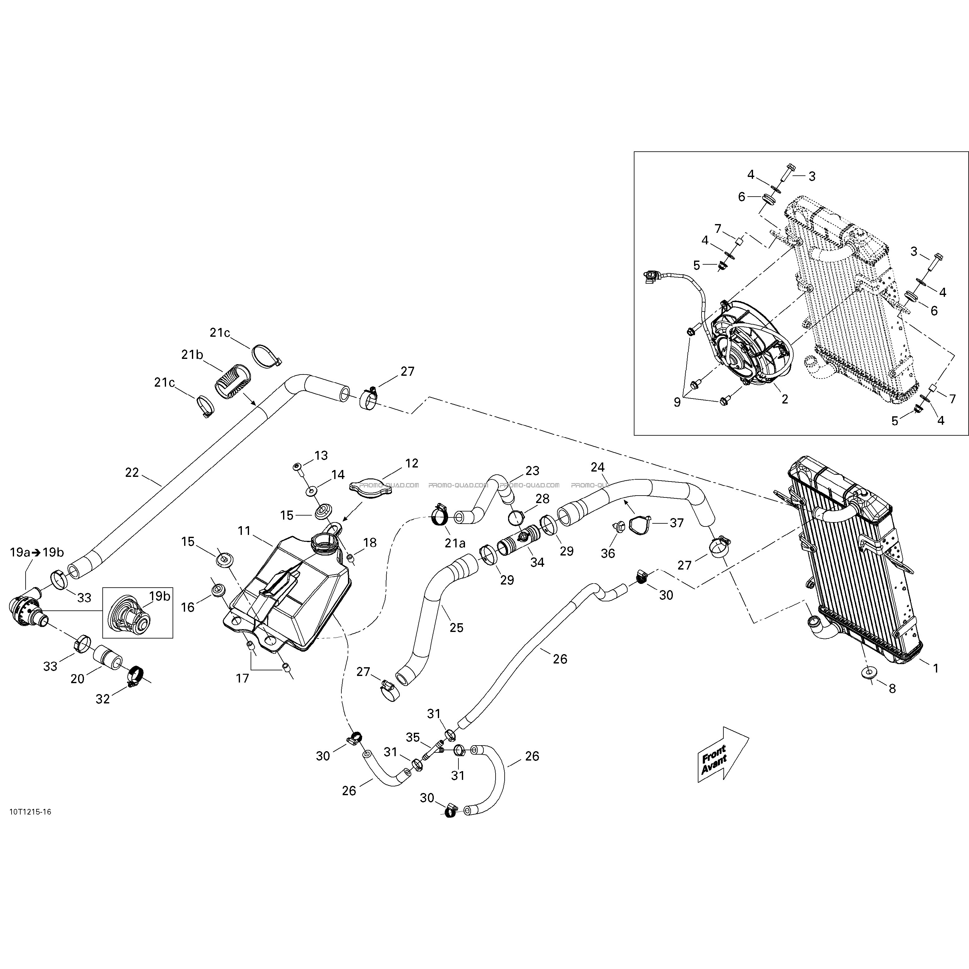 Système Refroidissement _10T1215  Can-am  2015 Toutes les cylindrées  Original parts OEMSystème Refroidissement _10T1215  Can-am  2015 Toutes les cylindrées  Original parts OEM