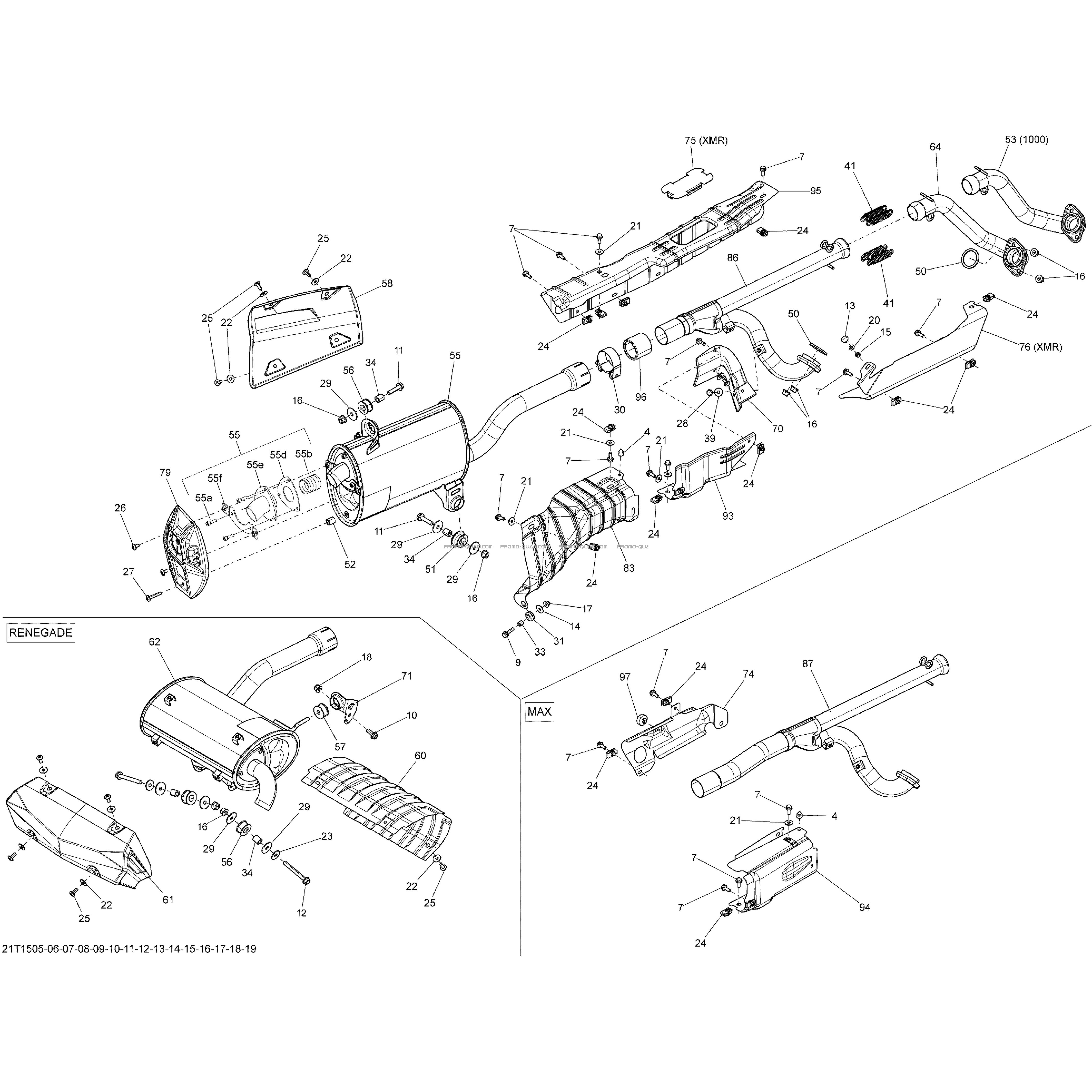 Système Échappement _21T1509  Can-am  2015 Toutes les cylindrées  pièces OEMSystème Échappement _21T1509  Can-am  2015 Toutes les cylindrées  pièces OEM