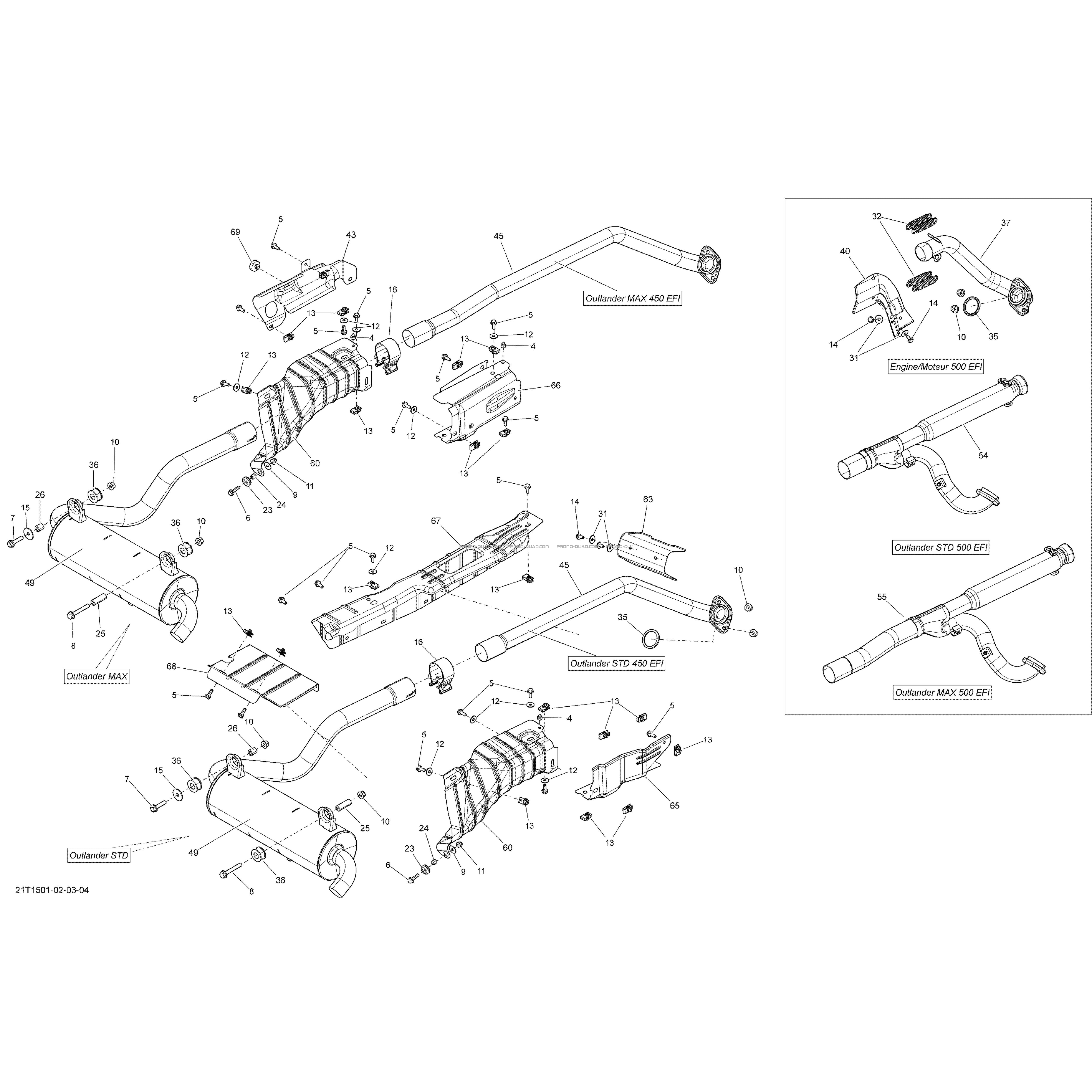 Système Échappement _21T1503  Can-am  2015 Toutes les cylindrées  Original parts OEMSystème Échappement _21T1503  Can-am  2015 Toutes les cylindrées  Original parts OEM