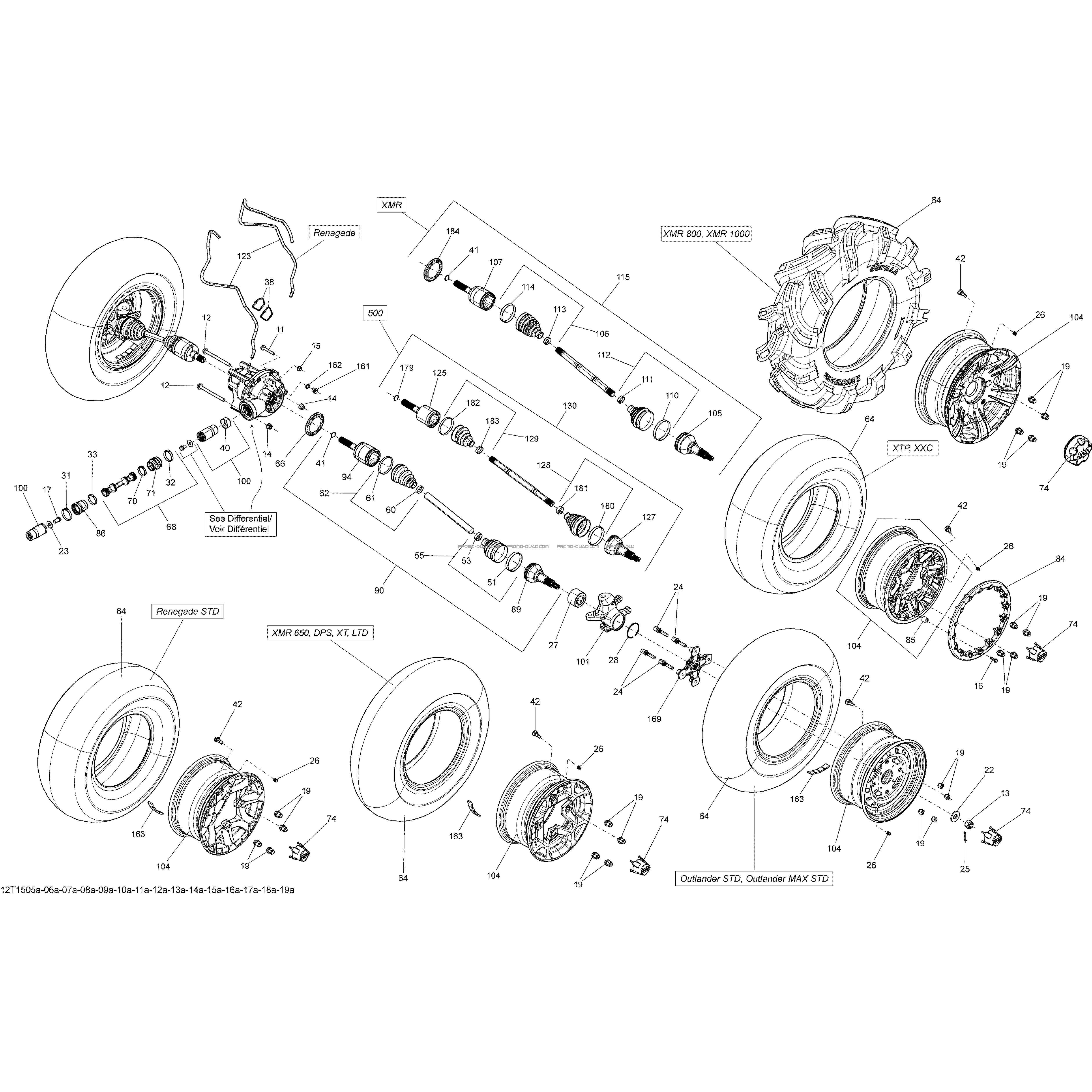 Système Entraînement Avant _12T1518a  Can-am  2015 Toutes les cylindrées  Original parts OEMSystème Entraînement Avant _12T1518a  Can-am  2015 Toutes les cylindrées  Original parts OEM