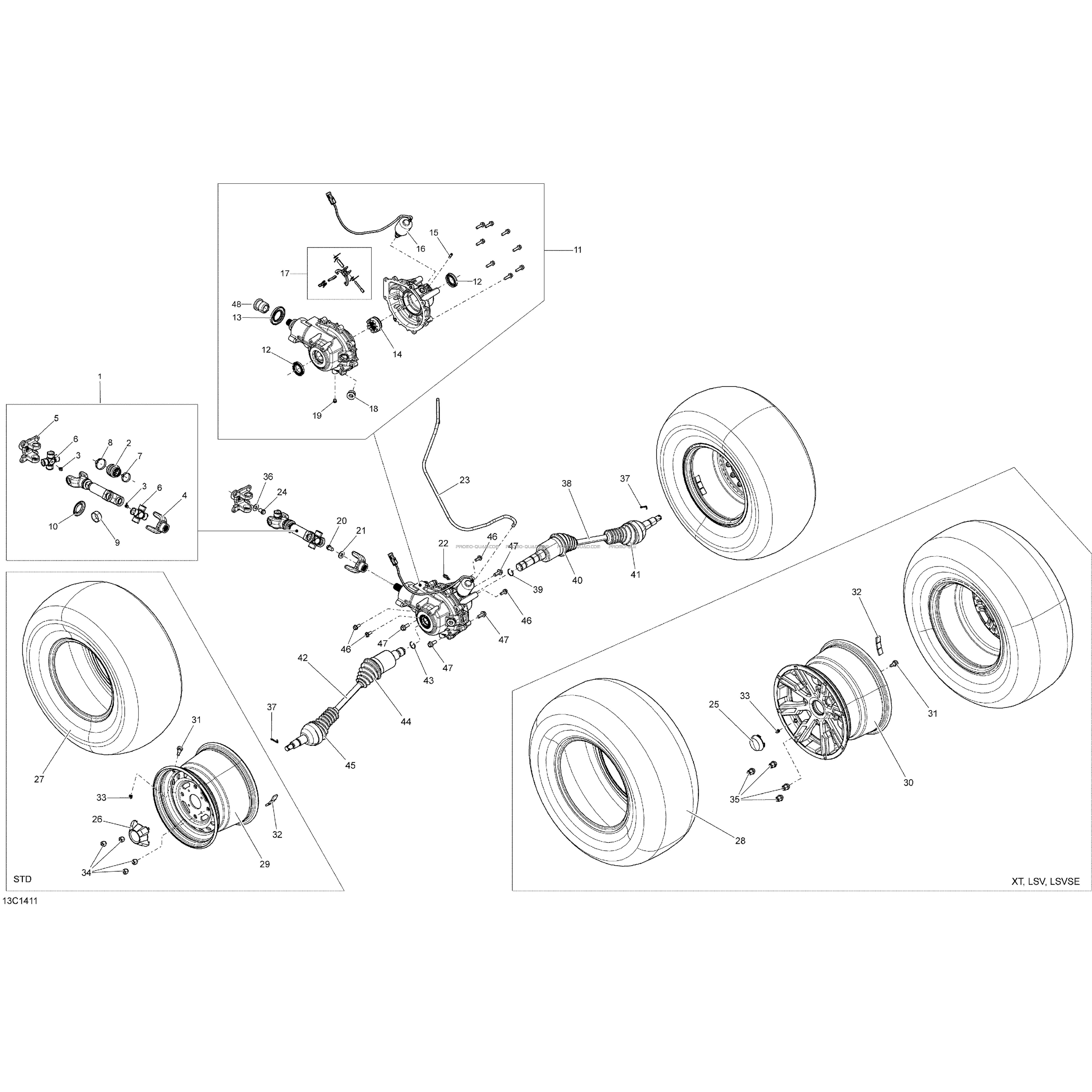 Système Entraînement Arrière _13C1411  Can-am  2015 Toutes les cylindrées  pièces OEMSystème Entraînement Arrière _13C1411  Can-am  2015 Toutes les cylindrées  pièces OEM