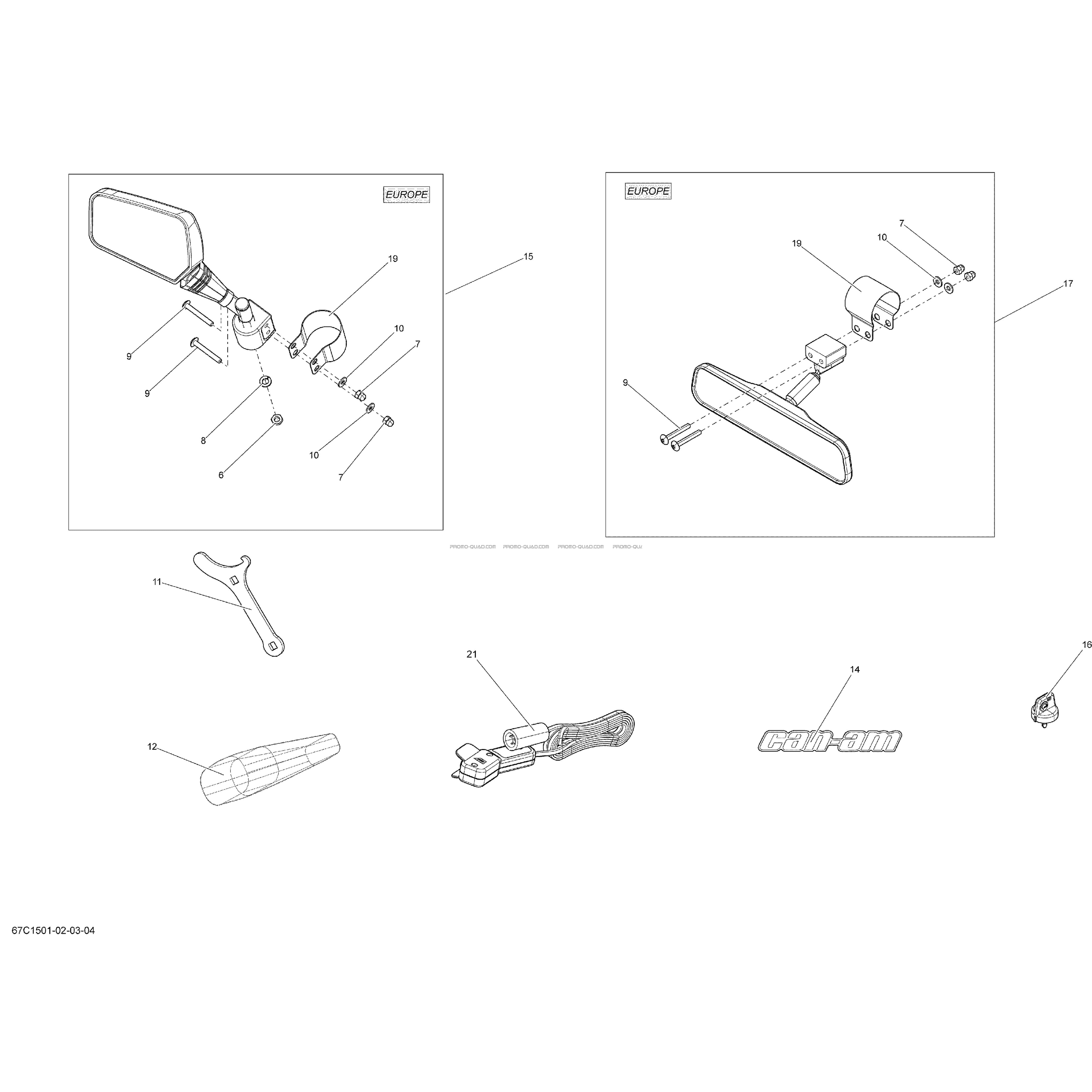 Mirroirs Et Outils _67C1502  Can-am  2015 Toutes les cylindrées  pièces OEMMirroirs Et Outils _67C1502  Can-am  2015 Toutes les cylindrées  pièces OEM