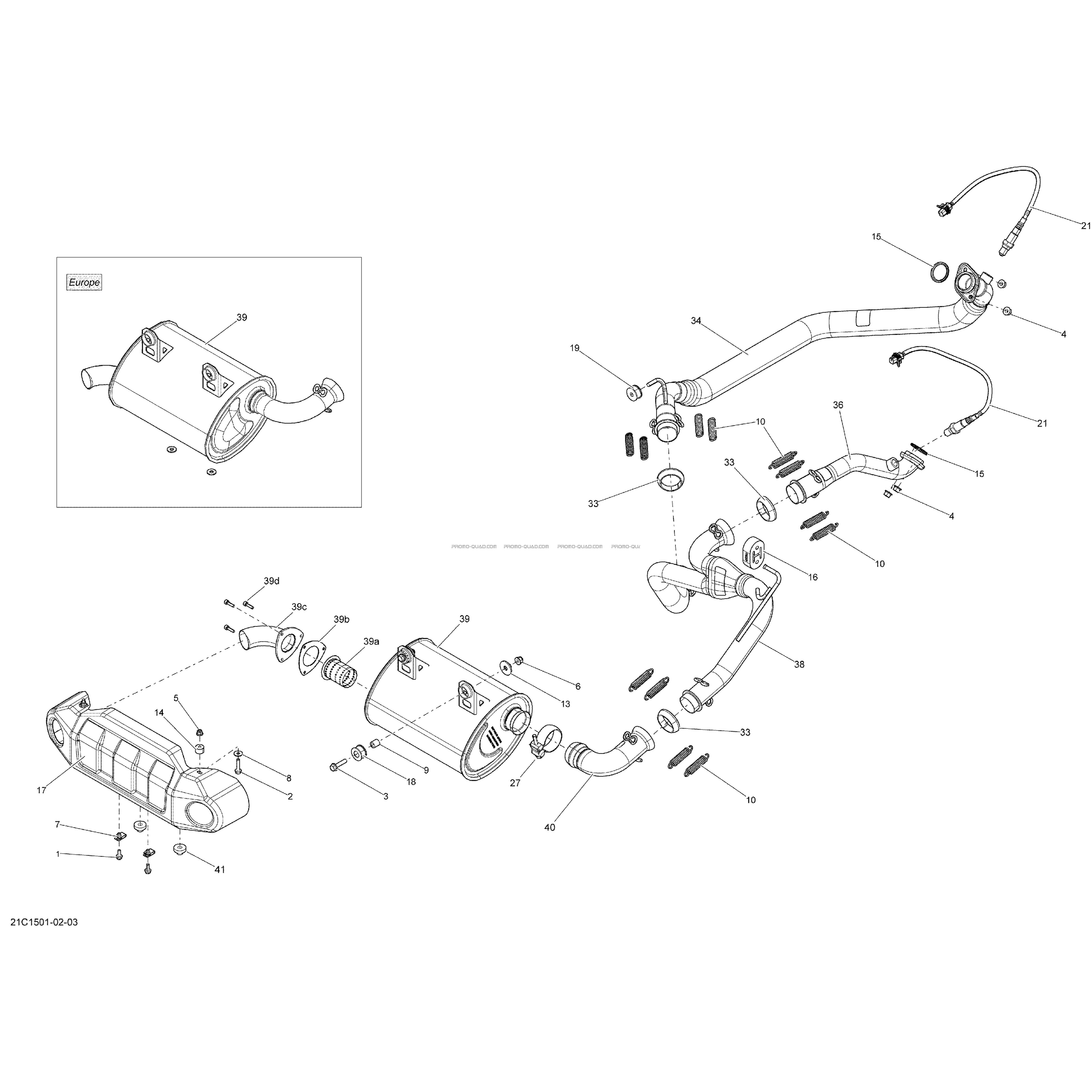 Système Échappement _21C1501  Can-am  2015 Toutes les cylindrées  Original parts OEMSystème Échappement _21C1501  Can-am  2015 Toutes les cylindrées  Original parts OEM