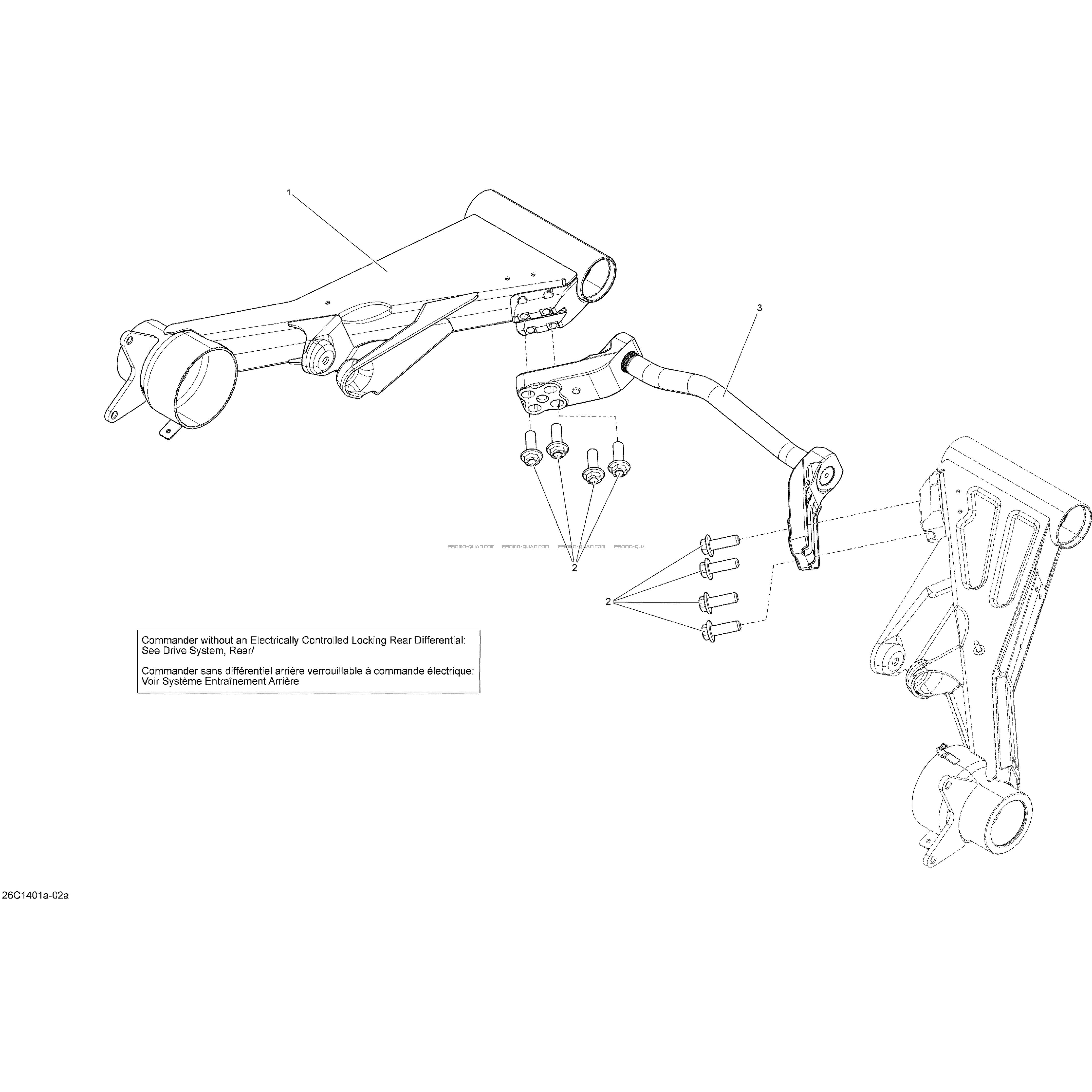 Suspension Arrière - With Locking Rear Differential_26C1401a  Can-am  2015 Toutes les cylindrées  Original parts OEMSuspension Arrière - With Locking Rear Differential_26C1401a  Can-am  2015 Toutes les cylindrées  Original parts OEM