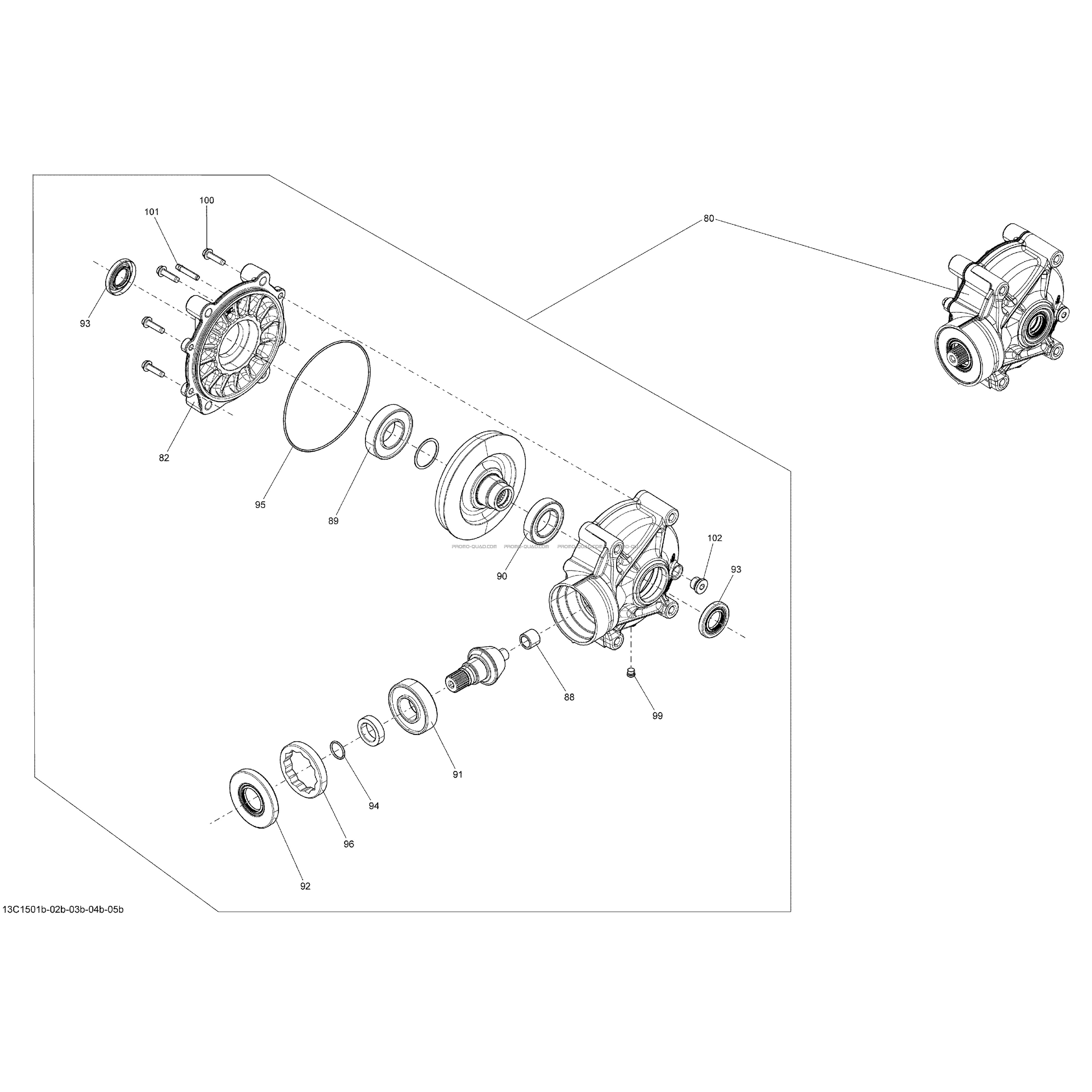 Système Entraînement Arrière _Differential_13C1501b  Can-am  2015 Toutes les cylindrées  Original parts OEMSystème Entraînement Arrière _Differential_13C1501b  Can-am  2015 Toutes les cylindrées  Original parts OEM