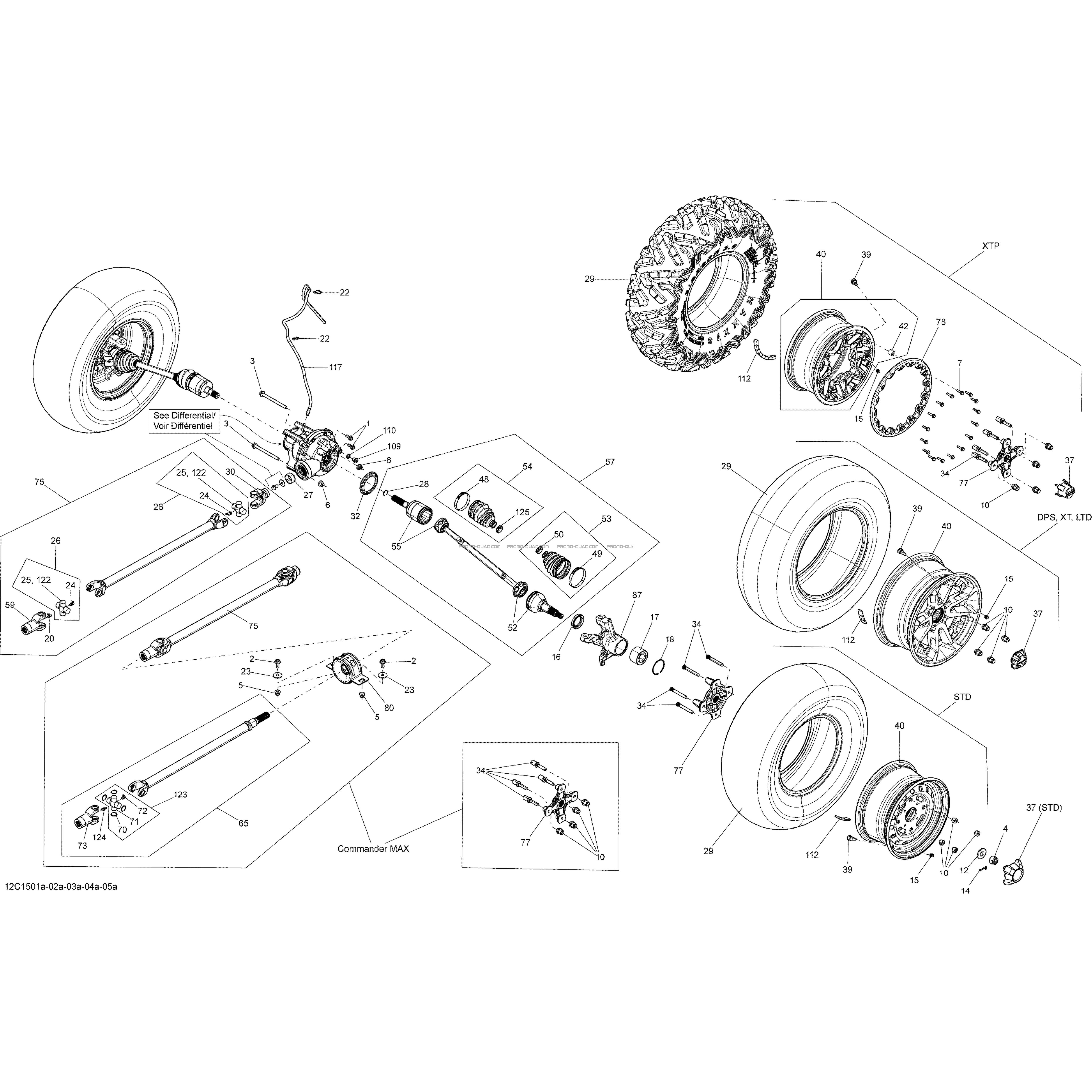 Système Entraînement Avant _12C1504a  Can-am  2015 Toutes les cylindrées  Original parts OEMSystème Entraînement Avant _12C1504a  Can-am  2015 Toutes les cylindrées  Original parts OEM