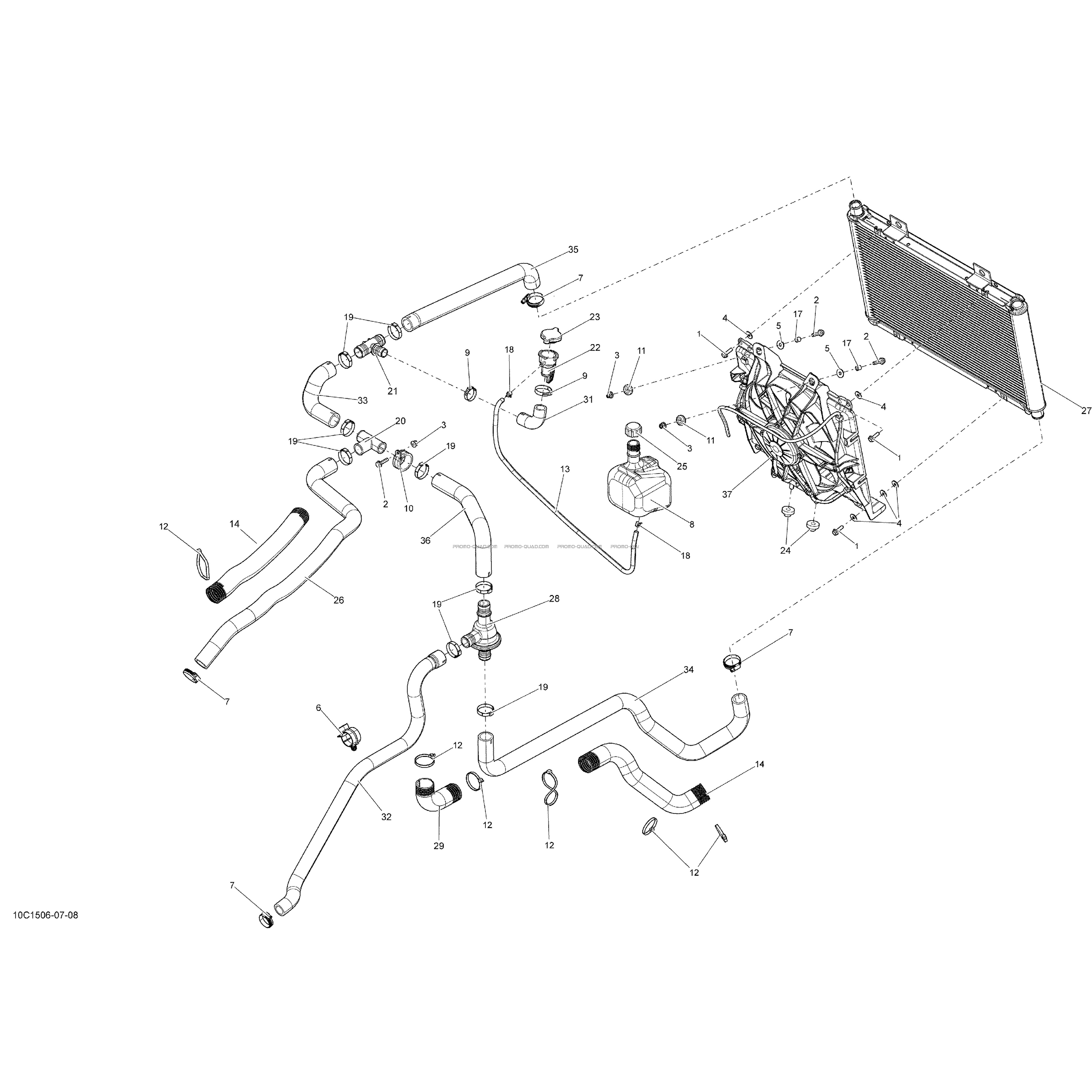 Système Refroidissement _10C1507  Can-am  2015 Toutes les cylindrées  pièces OEMSystème Refroidissement _10C1507  Can-am  2015 Toutes les cylindrées  pièces OEM