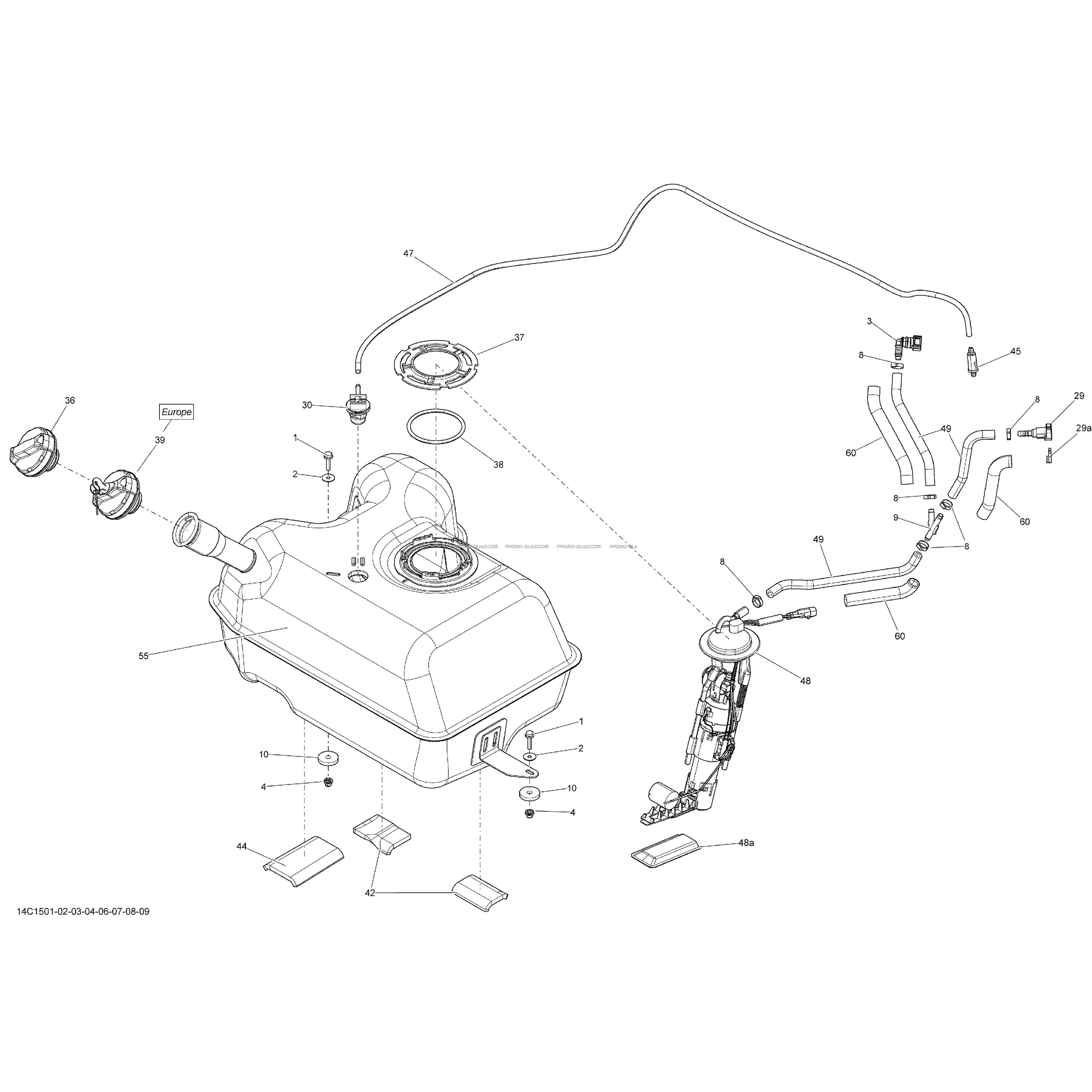 Système Alimentation _14C1508  Can-am  2015 Toutes les cylindrées  pièces OEMSystème Alimentation _14C1508  Can-am  2015 Toutes les cylindrées  pièces OEM