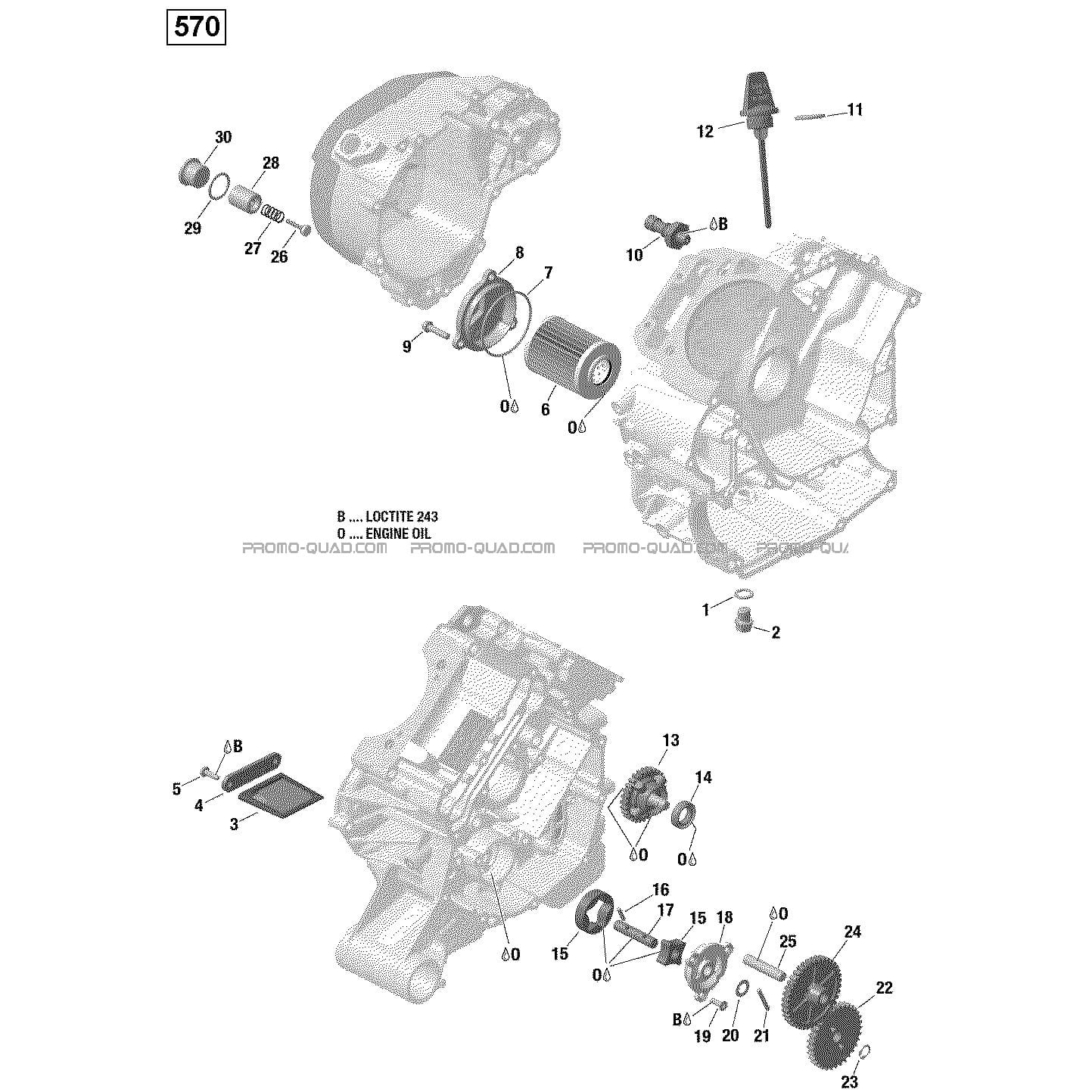 Lubrification du Moteur - 570 EFI  Can-am  2016 Toutes les cylindrées  Original parts OEMLubrification du Moteur - 570 EFI  Can-am  2016 Toutes les cylindrées  Original parts OEM