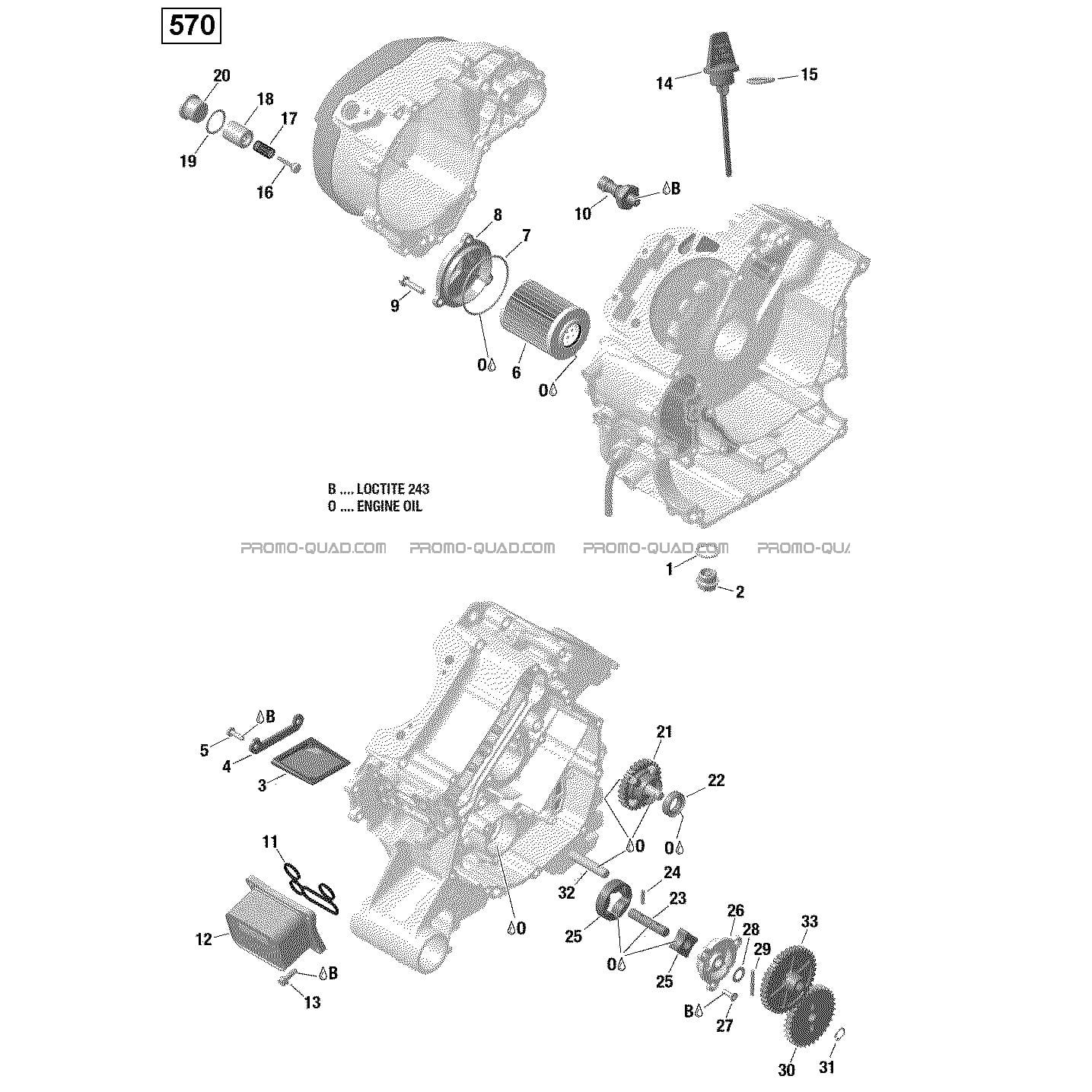 Lubrification du Moteur - 570 EFI (Ensemble PRO)  Can-am  2016 Toutes les cylindrées  Original parts OEMLubrification du Moteur - 570 EFI (Ensemble PRO)  Can-am  2016 Toutes les cylindrées  Original parts OEM