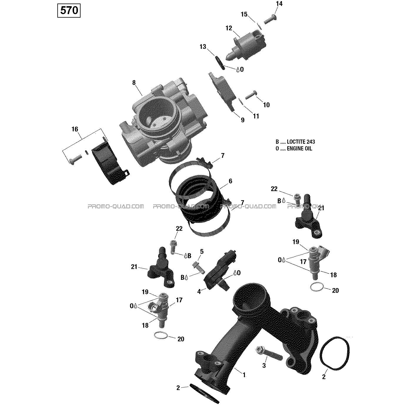 Collecteur Admission Air et Carter de Papillon - 570 EFI  Can-am  2016 Toutes les cylindrées  pièces OEMCollecteur Admission Air et Carter de Papillon - 570 EFI  Can-am  2016 Toutes les cylindrées  pièces OEM