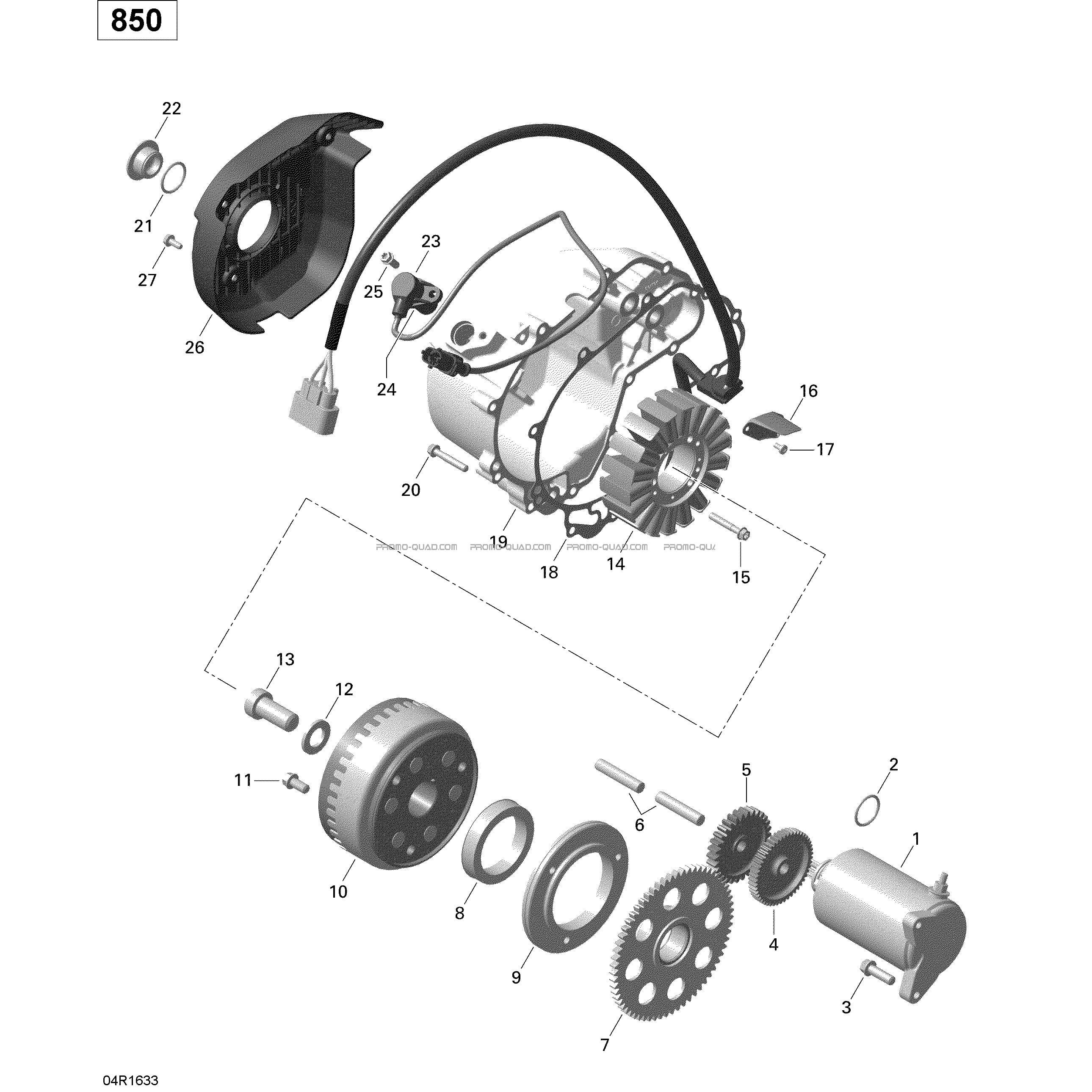 Magnéto et Démarreur Électrique - 850 EFI (Renegade)  Can-am  2016 Toutes les cylindrées  pièces OEMMagnéto et Démarreur Électrique - 850 EFI (Renegade)  Can-am  2016 Toutes les cylindrées  pièces OEM