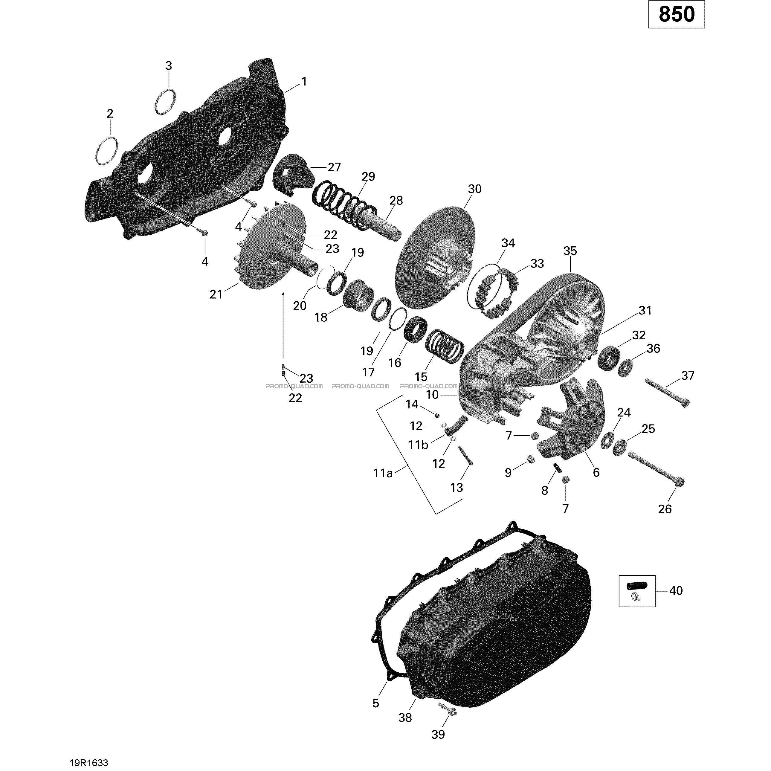 Transmission - 850 EFI (Renegade)  Can-am  2016 Toutes les cylindrées  Original parts OEMTransmission - 850 EFI (Renegade)  Can-am  2016 Toutes les cylindrées  Original parts OEM