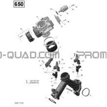 Collecteur Admission Air et Carter de Papillon - 650 EFI pour Can-am Toutes les cylindrées 2017 Outlander - 650 EFI - XMR Package 0005EHA00 0005EHB00