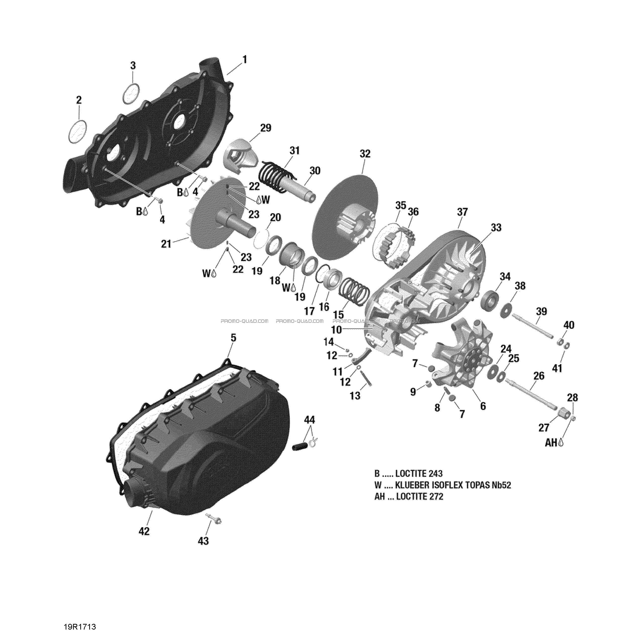 Transmission - 1000R EFI (Outlander Sauf XMR)  Can-am  2017 Toutes les cylindrées  Original parts OEMTransmission - 1000R EFI (Outlander Sauf XMR)  Can-am  2017 Toutes les cylindrées  Original parts OEM