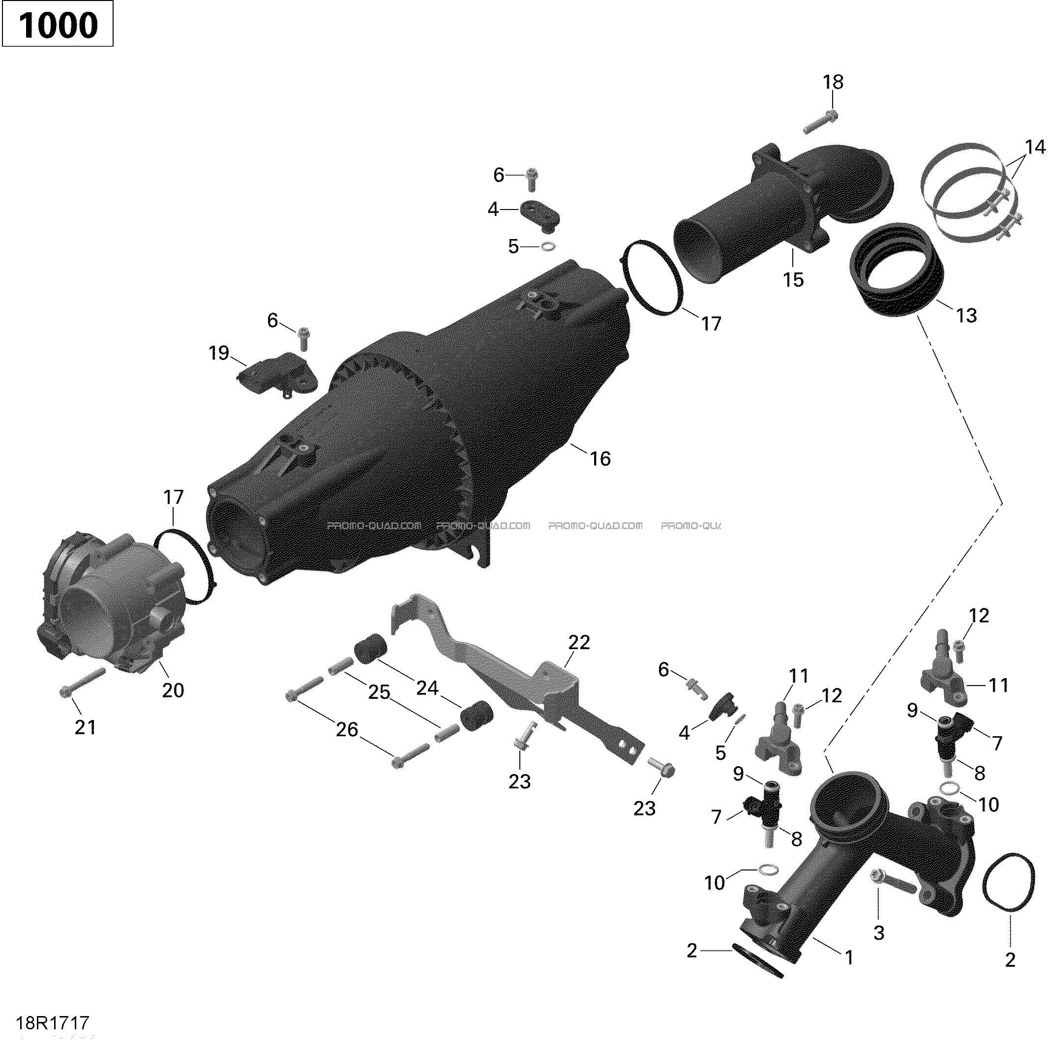 Collecteur Admission Air et Carter de Papillon - 1000 EFI  Can-am  2017 Toutes les cylindrées  Original parts OEMCollecteur Admission Air et Carter de Papillon - 1000 EFI  Can-am  2017 Toutes les cylindrées  Original parts OEM
