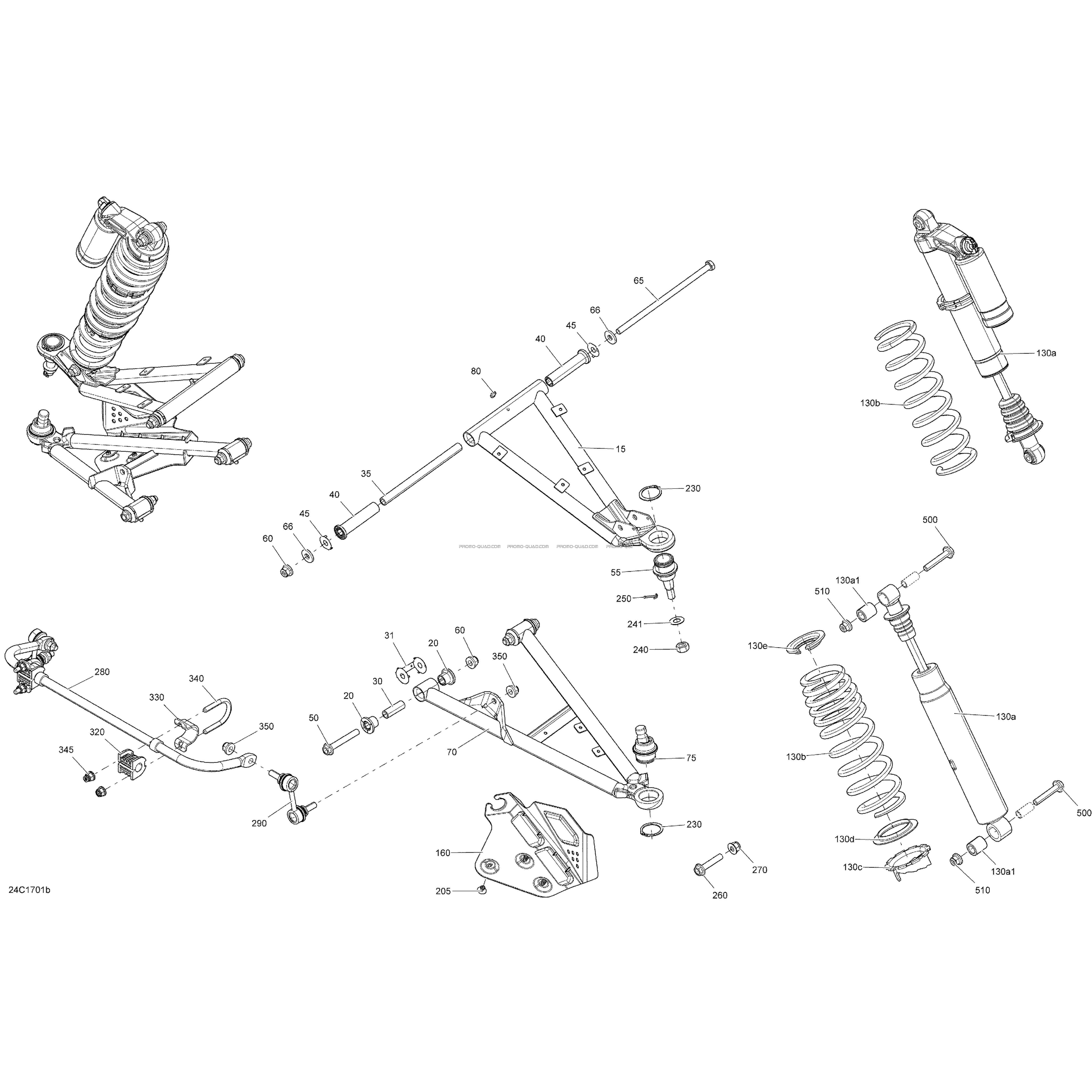 Suspension Avant - Sauf Ensemble LTD  Can-am  2017 Toutes les cylindrées  pièces OEMSuspension Avant - Sauf Ensemble LTD  Can-am  2017 Toutes les cylindrées  pièces OEM