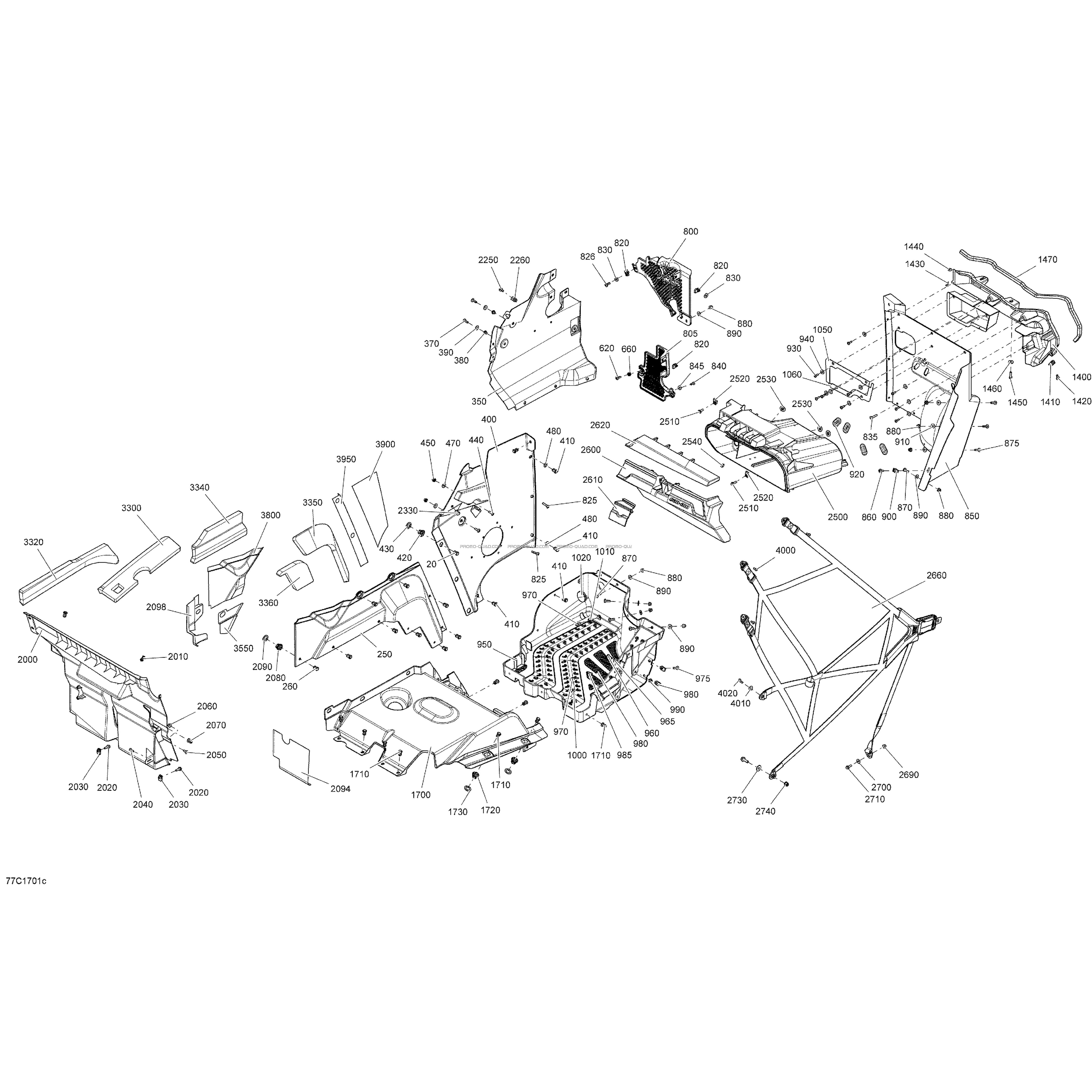 Habitacle - Commander - Côté DR  Can-am  2017 Toutes les cylindrées  pièces OEMHabitacle - Commander - Côté DR  Can-am  2017 Toutes les cylindrées  pièces OEM