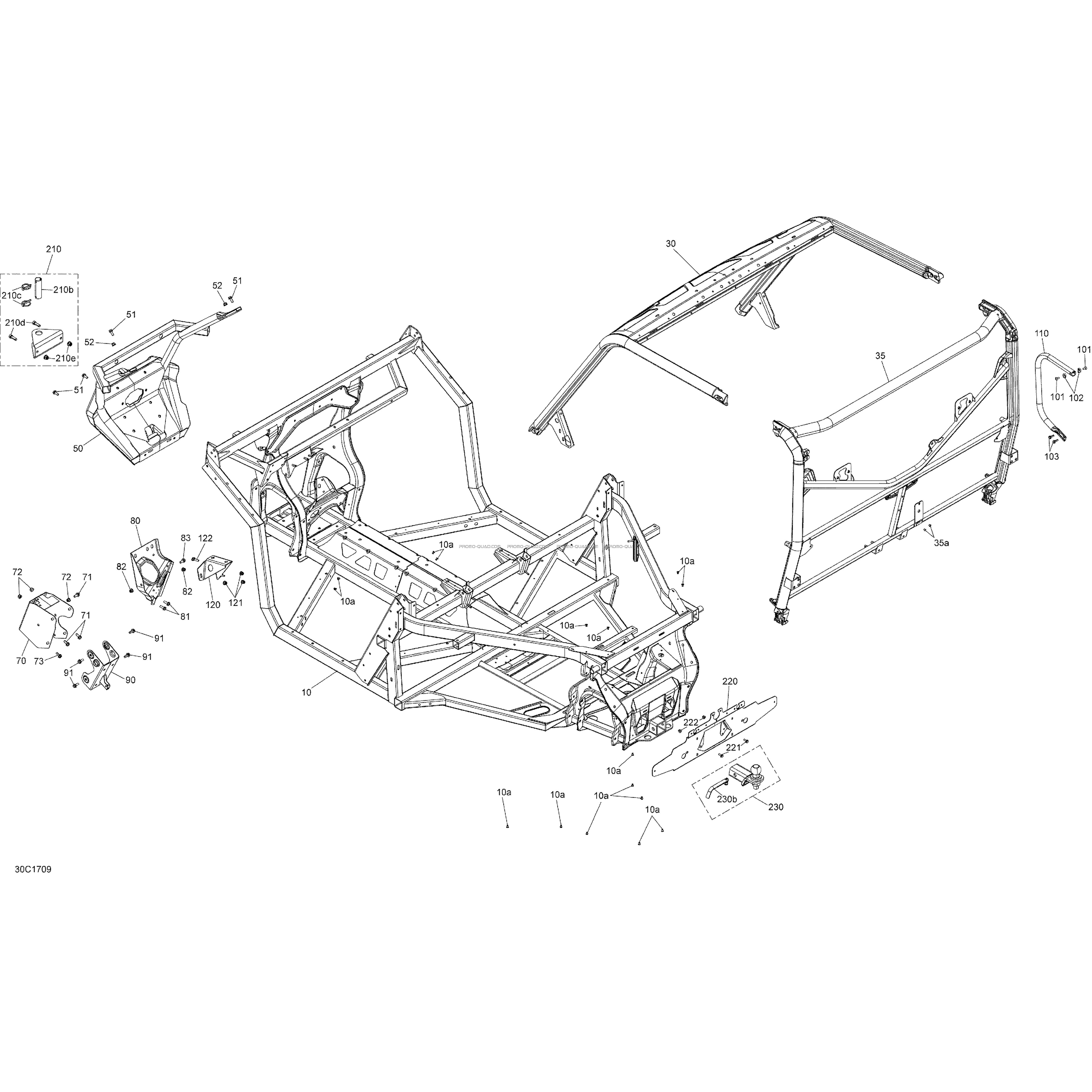 Châssis  Can-am  2017 Toutes les cylindrées  pièces OEMChâssis  Can-am  2017 Toutes les cylindrées  pièces OEM