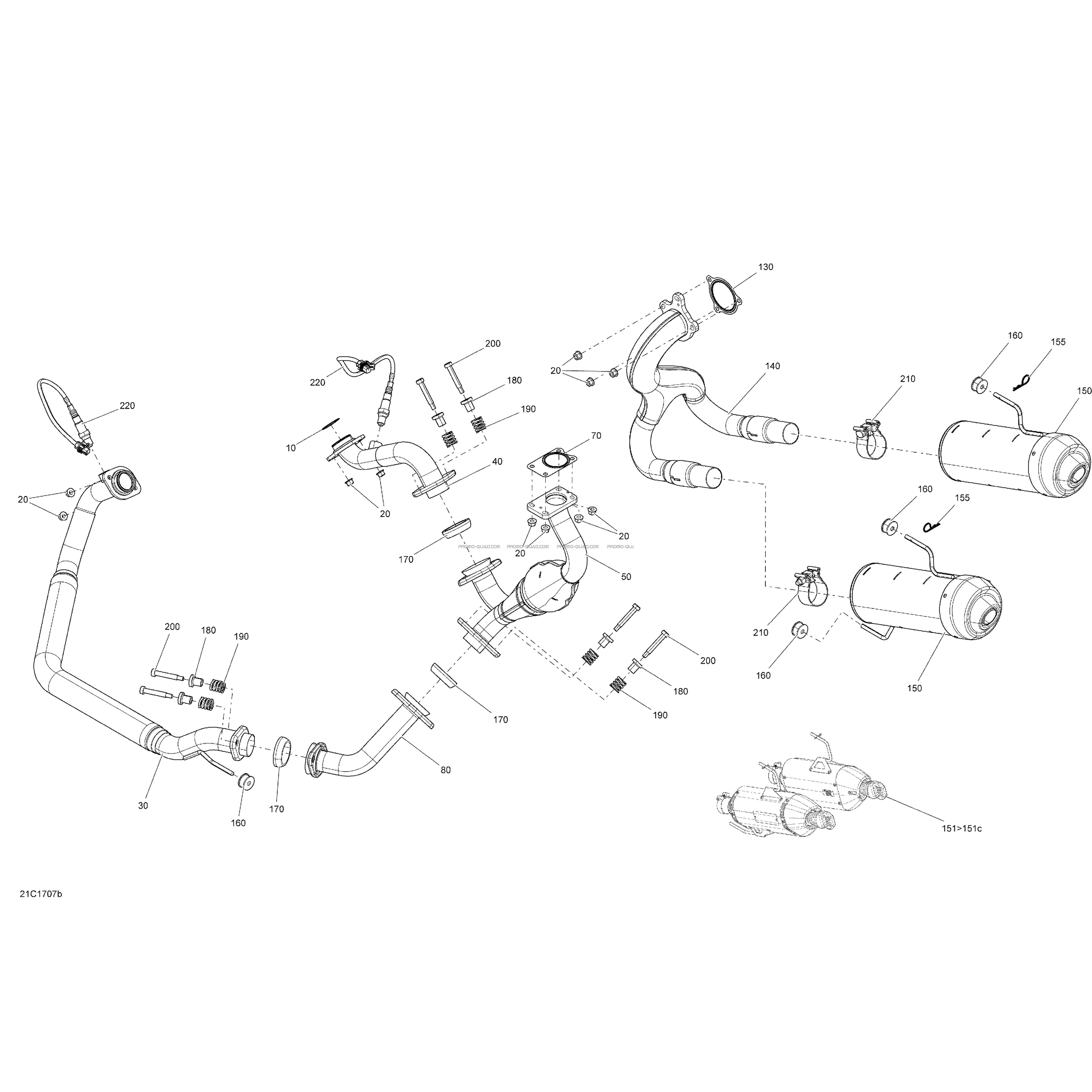 Système Échappement - Turbo  Can-am  2017 Toutes les cylindrées  Original parts OEMSystème Échappement - Turbo  Can-am  2017 Toutes les cylindrées  Original parts OEM