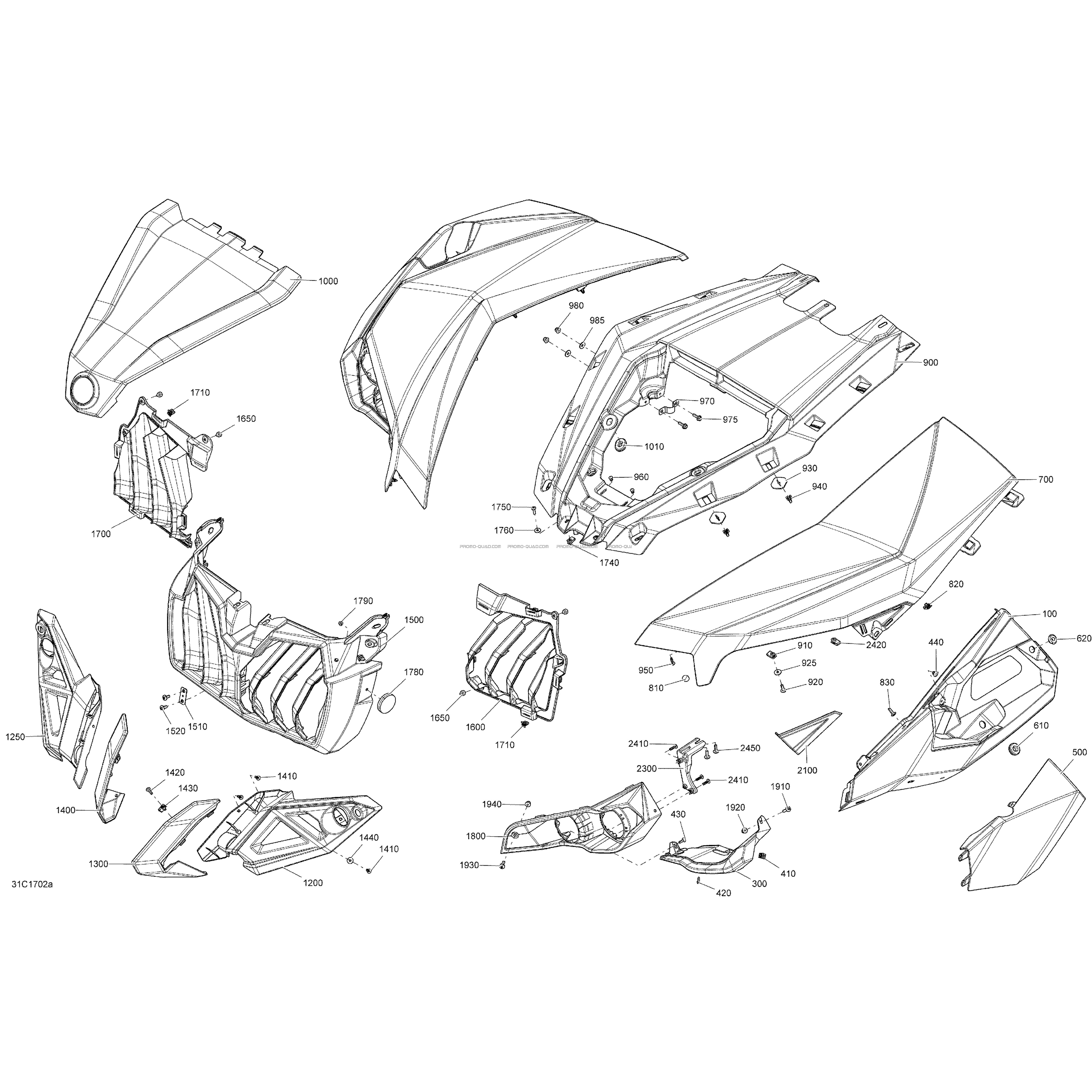 Body And Accessories - Front Section All Models  Can-am  2017 Toutes les cylindrées  Original parts OEMBody And Accessories - Front Section All Models  Can-am  2017 Toutes les cylindrées  Original parts OEM