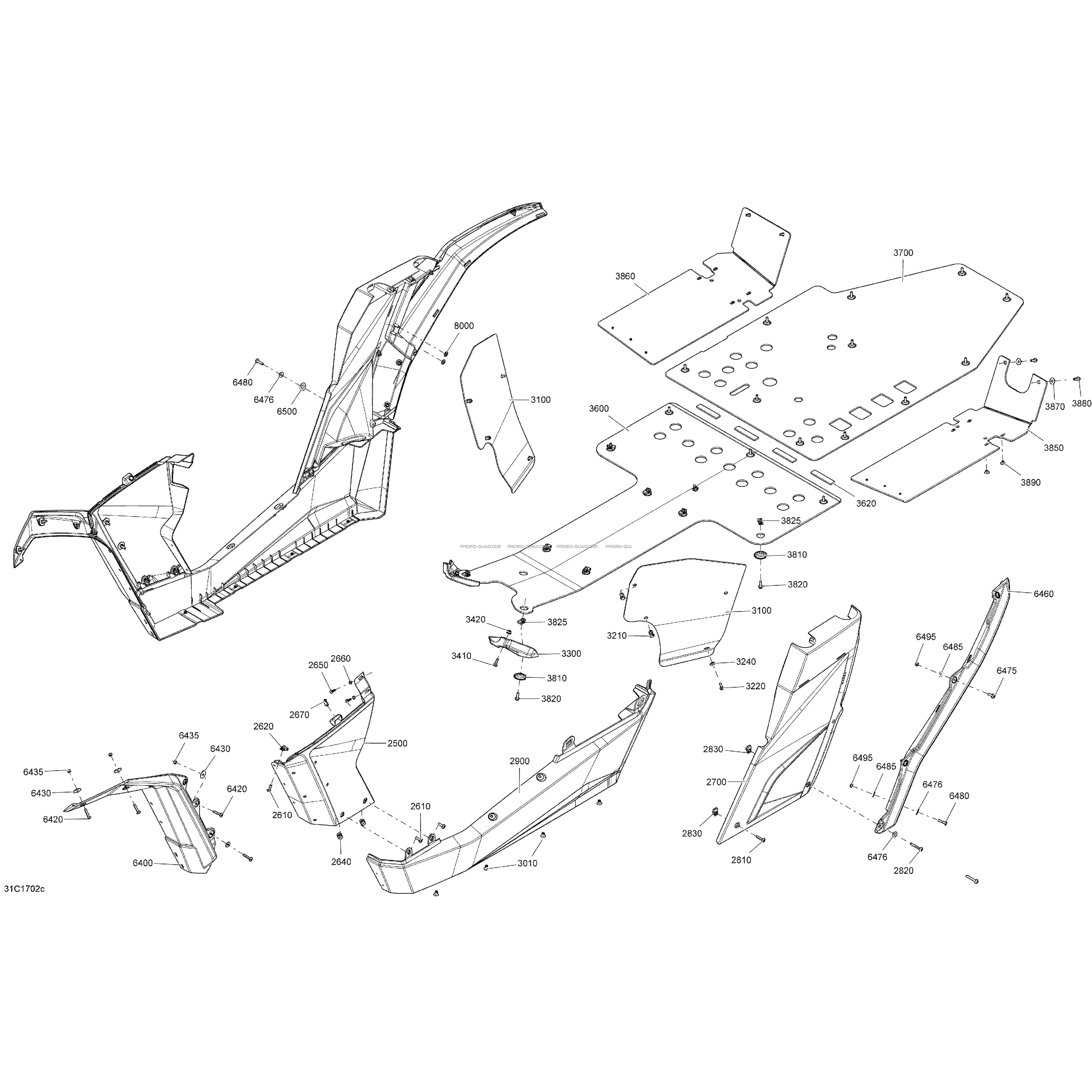 Body And Accessories - Middle Section All Models  Can-am  2017 Toutes les cylindrées  pièces OEMBody And Accessories - Middle Section All Models  Can-am  2017 Toutes les cylindrées  pièces OEM