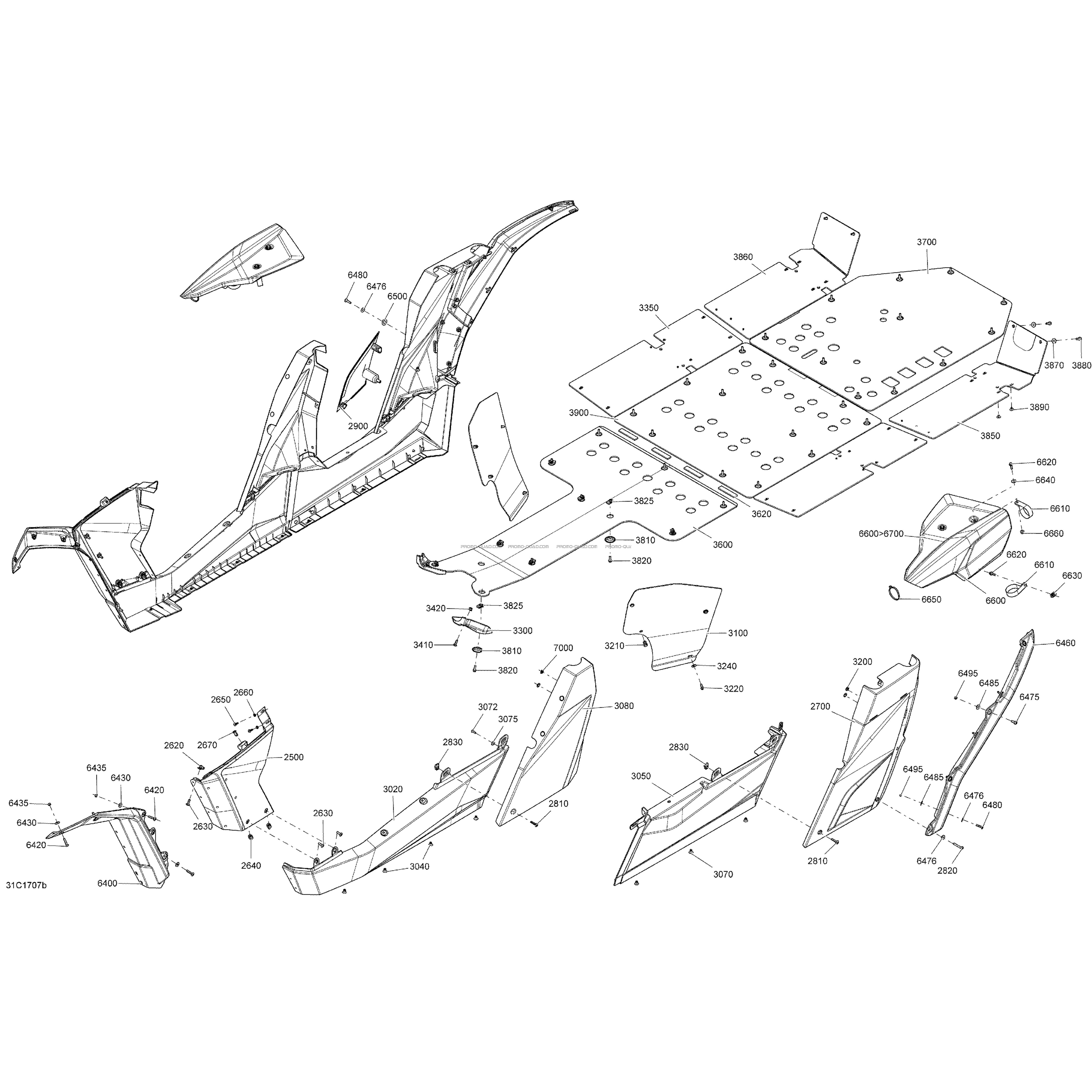 Body And Accessories - Middle Section All Models  Can-am  2017 Toutes les cylindrées  pièces OEMBody And Accessories - Middle Section All Models  Can-am  2017 Toutes les cylindrées  pièces OEM