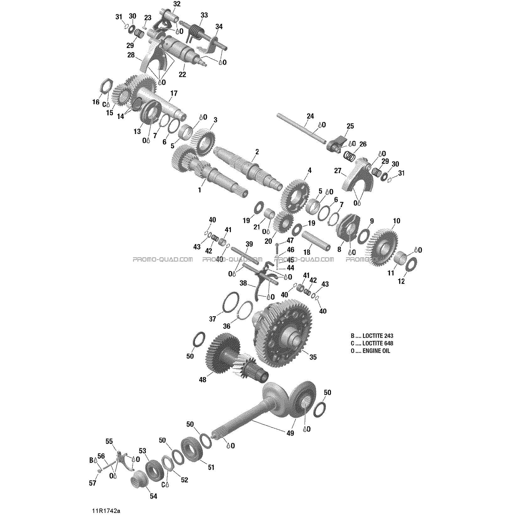 Composants Boîte Engrenage - Avec Différentiel Arrière Verrouillable  Can-am  2017 Toutes les cylindrées  Original parts OEMComposants Boîte Engrenage - Avec Différentiel Arrière Verrouillable  Can-am  2017 Toutes les cylindrées  Original parts OEM