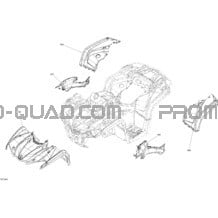 Ensemble Aile Et Panneau Central G2L - Rouge Can-Am pour Can-am Toutes les cylindrées 2018 Outlander 570 EFI