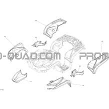Ensemble Aile Et Panneau Central G2 Outlander - Rouge Can-Am pour Can-am Toutes les cylindrées 2018 Outlander 1000R EFI - XMR - 2018