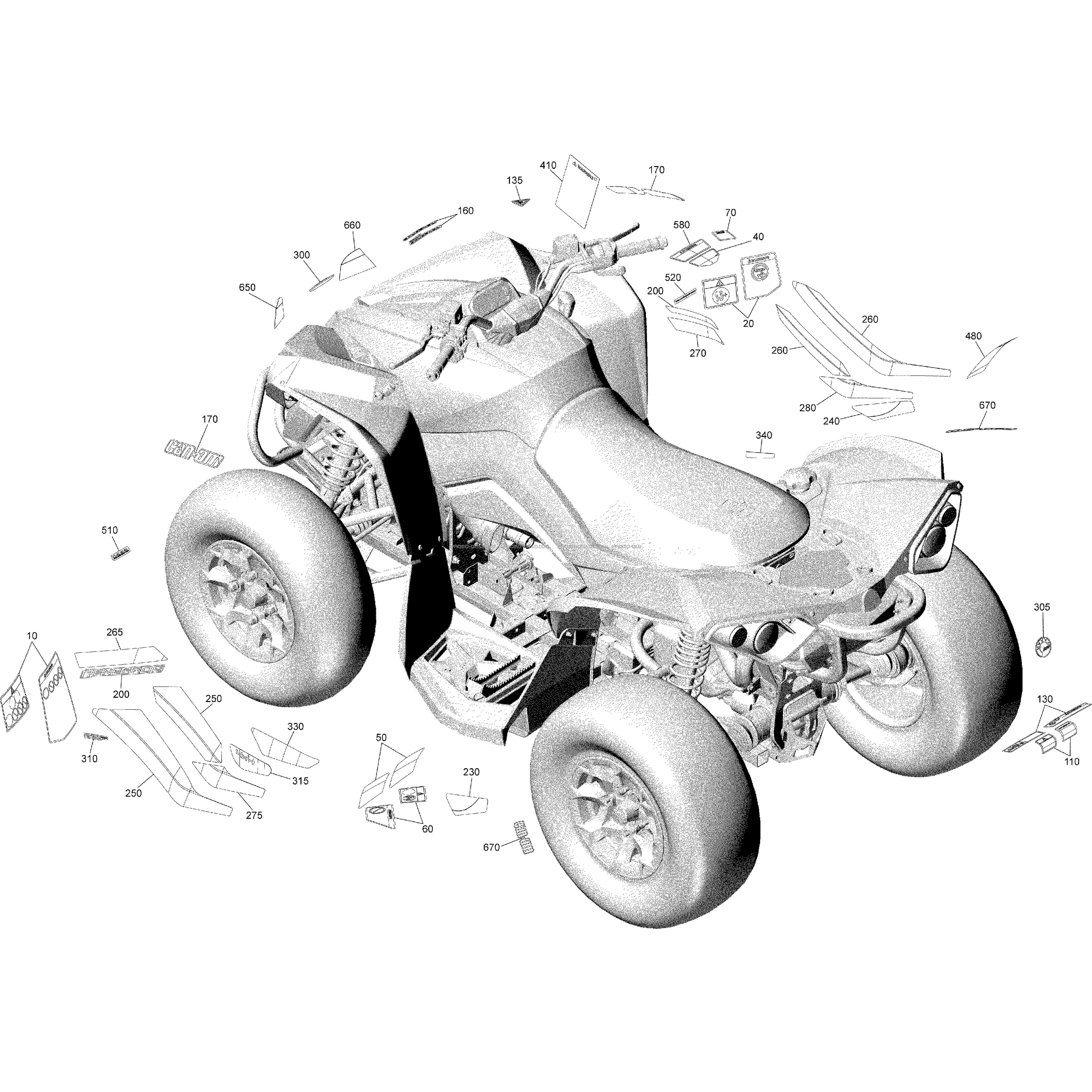 Décalques Renegade  Can-am  2018 Toutes les cylindrées  pièces OEMDécalques Renegade  Can-am  2018 Toutes les cylindrées  pièces OEM