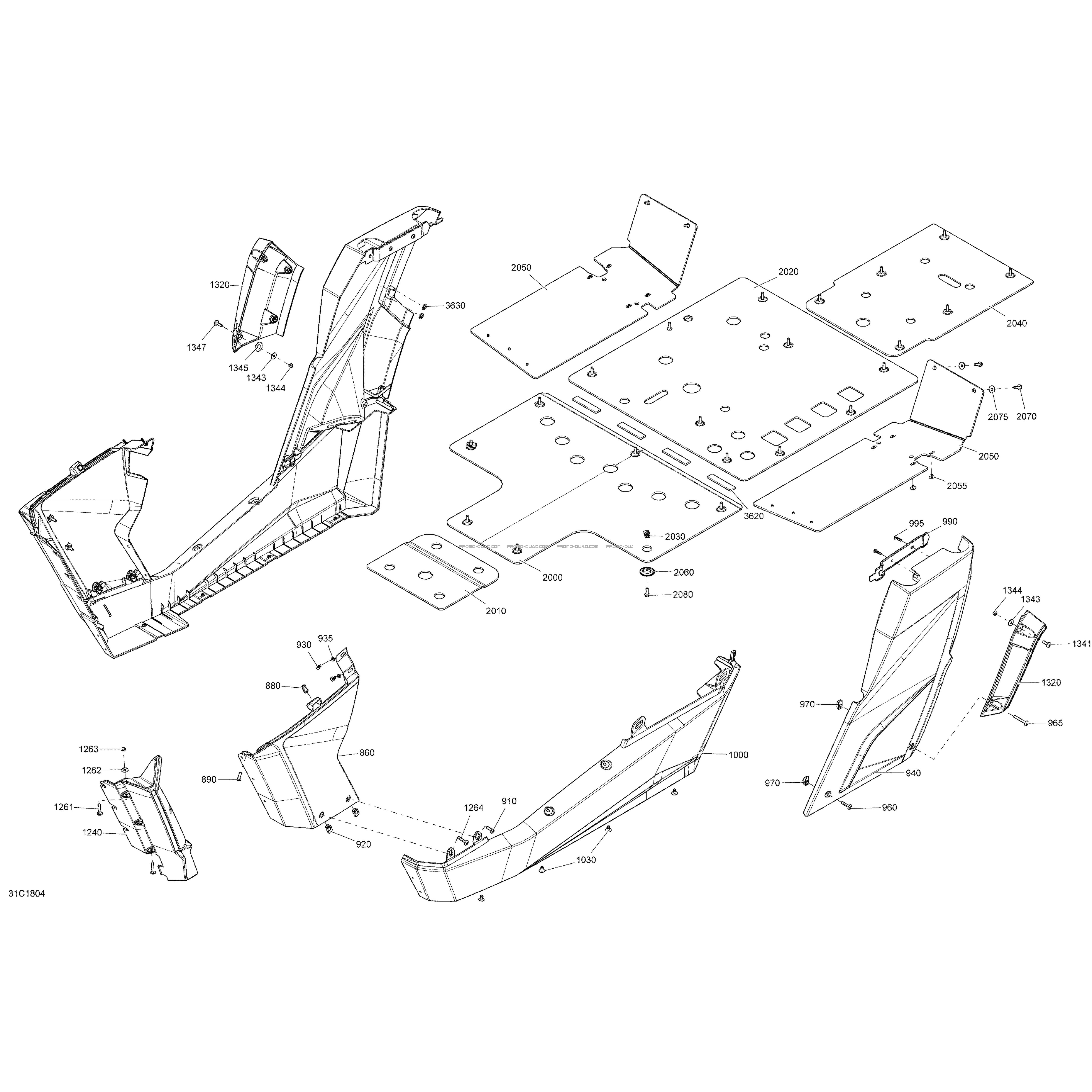 Carrosserie Partie Centrale Commander Non MAX - Modèles Blanc Brillant  Can-am  2018 Toutes les cylindrées  Original parts OEMCarrosserie Partie Centrale Commander Non MAX - Modèles Blanc Brillant  Can-am  2018 Toutes les cylindrées  Original parts OEM